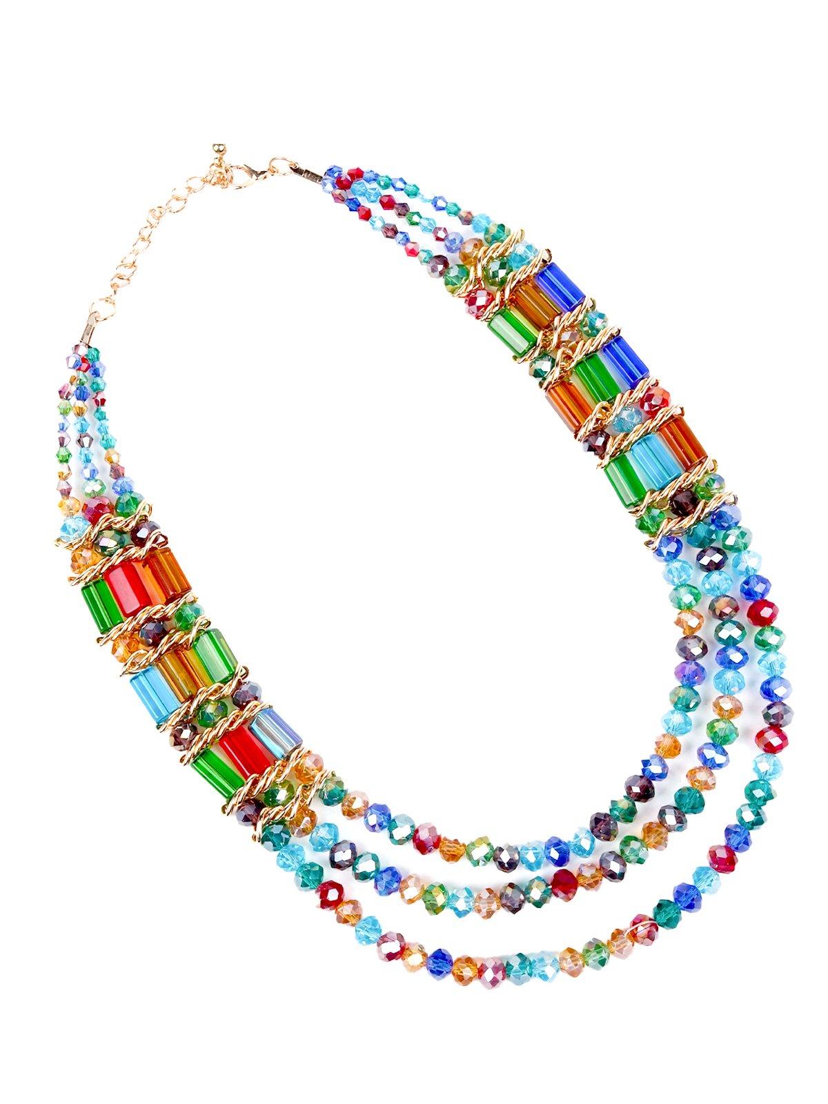 Women's Multicolour Vibrant Beaded Necklace - Odette