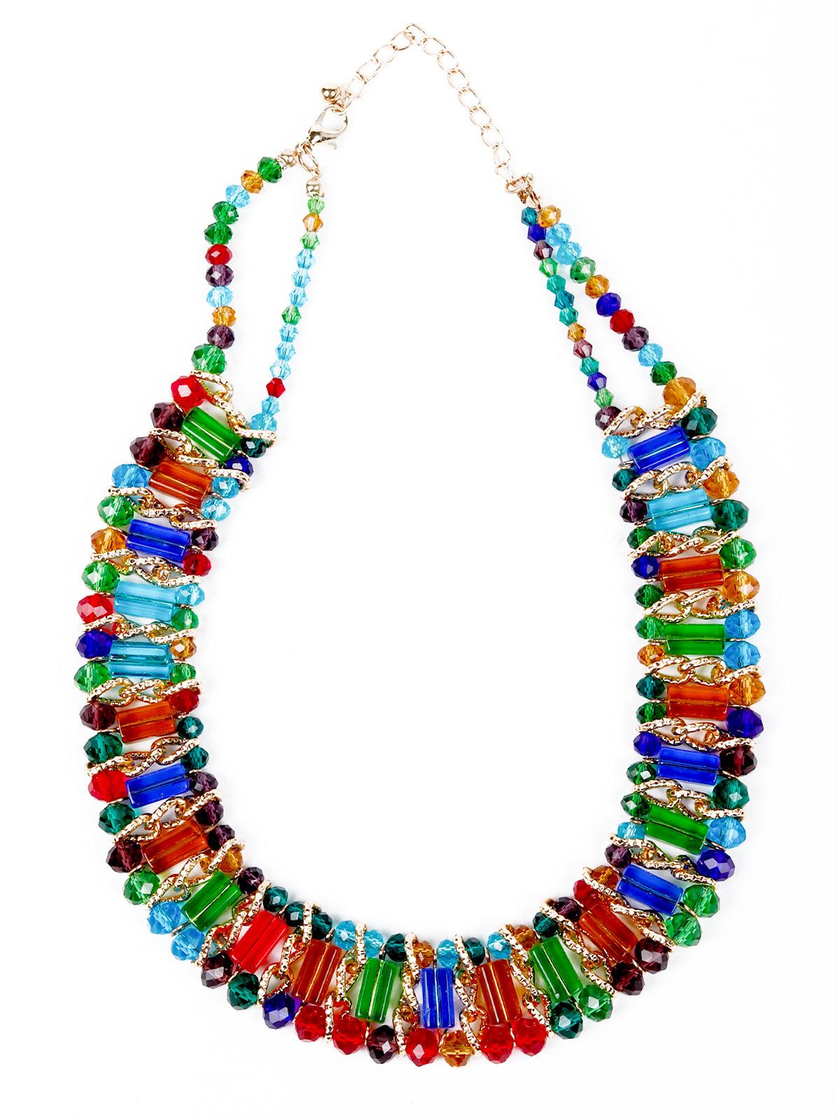 Women's Multicolour Vibrant Statement Necklace - Odette