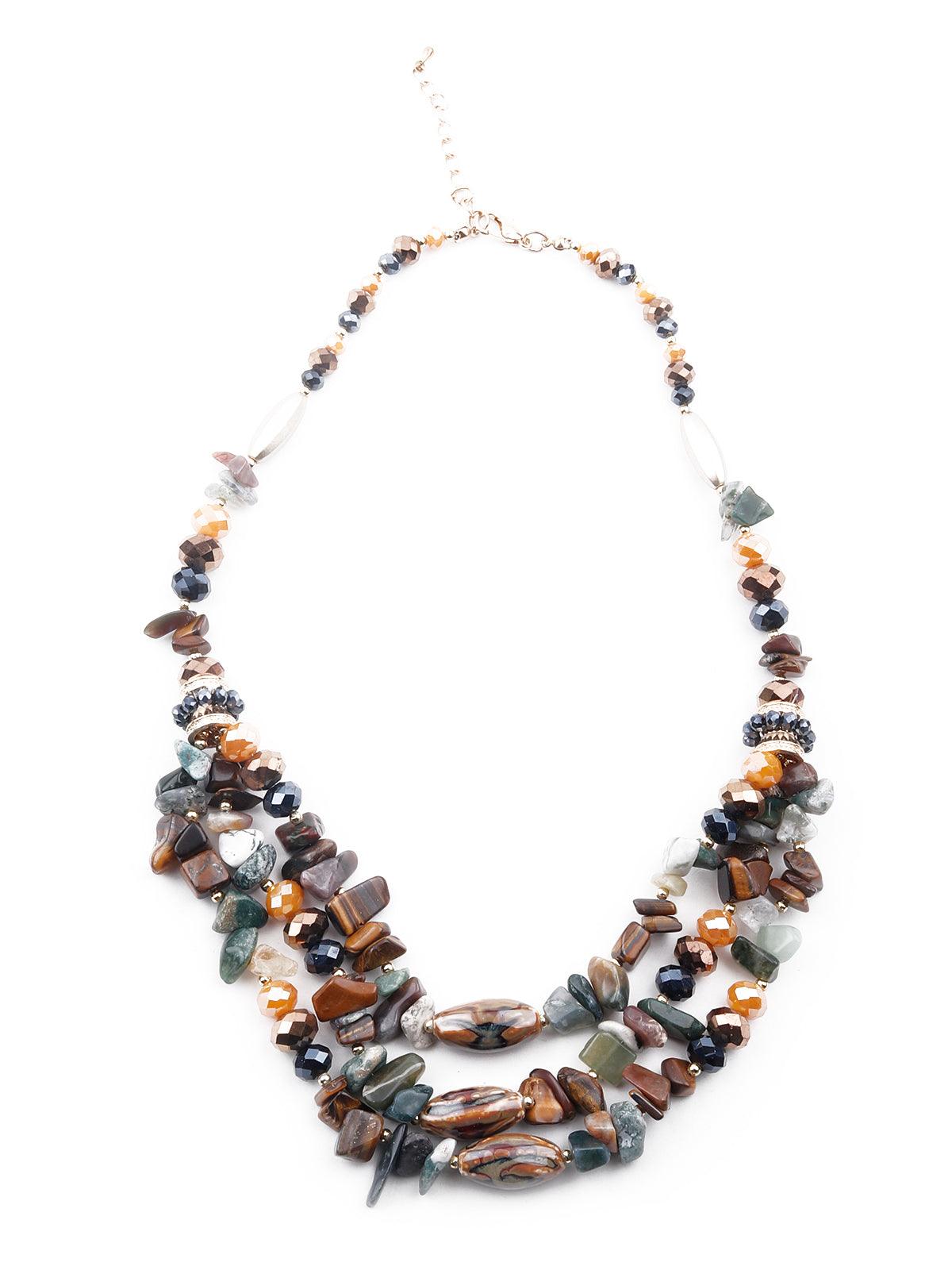 Women's Multicoloured Beachy Layered Necklace - Odette