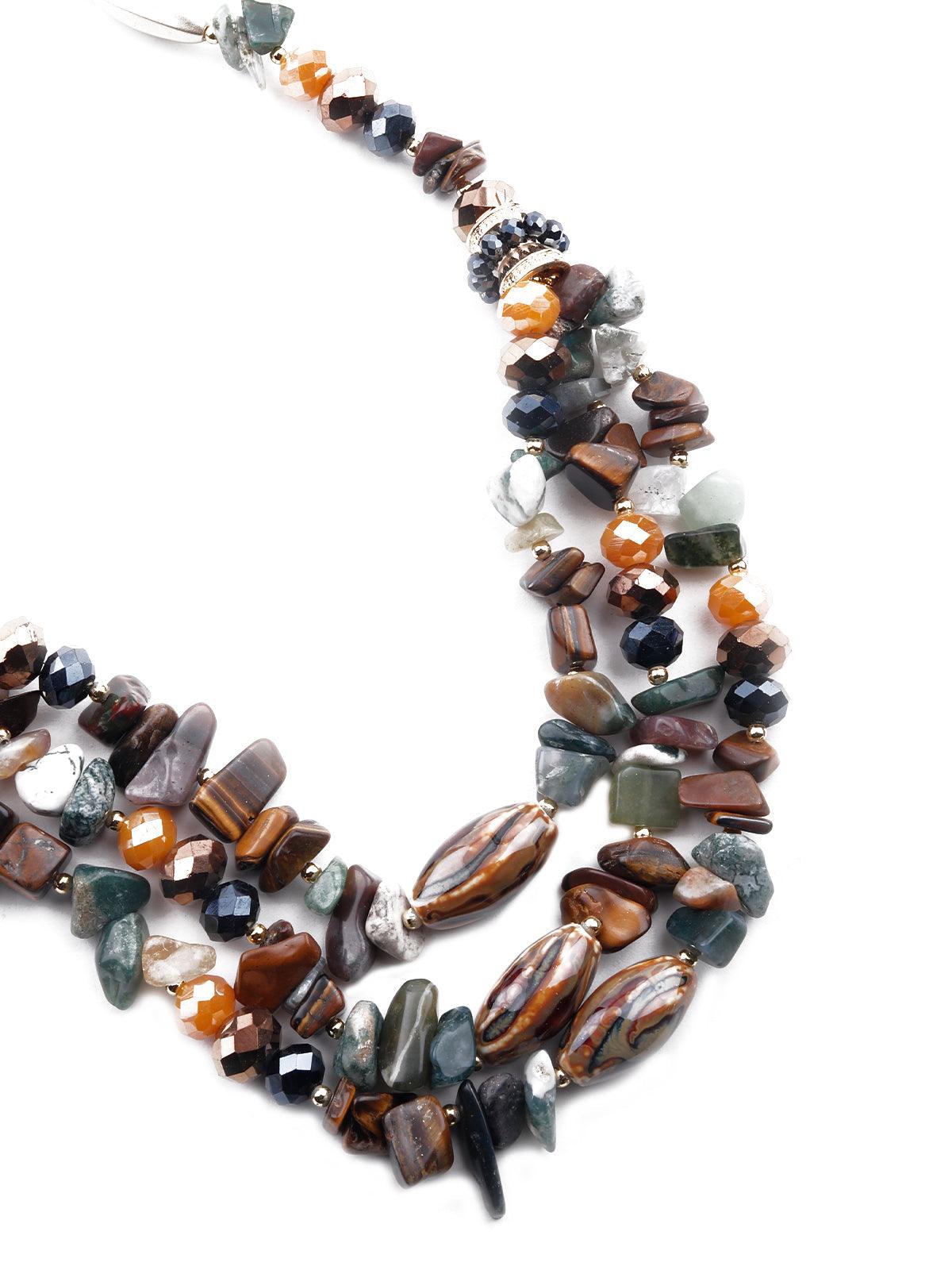 Women's Multicoloured Beachy Layered Necklace - Odette
