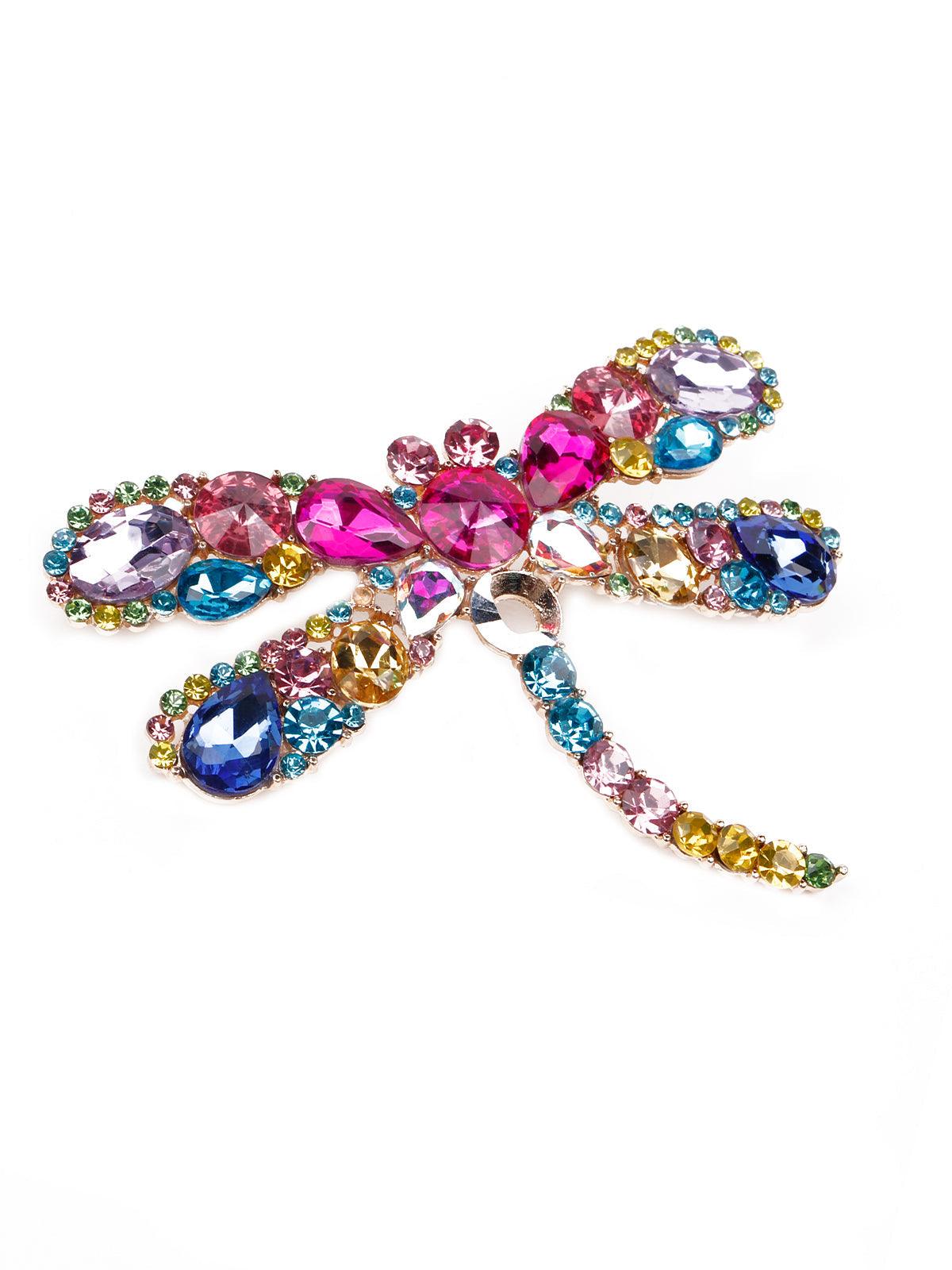 Women's Multicoloured Butterfly Crystal Earrings - Odette