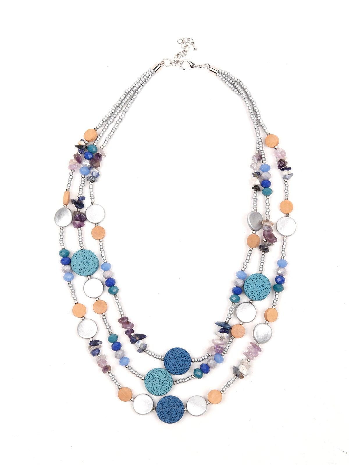 Women's Multicoloured Coloured Stunning Boho Multilayered Necklace - Odette