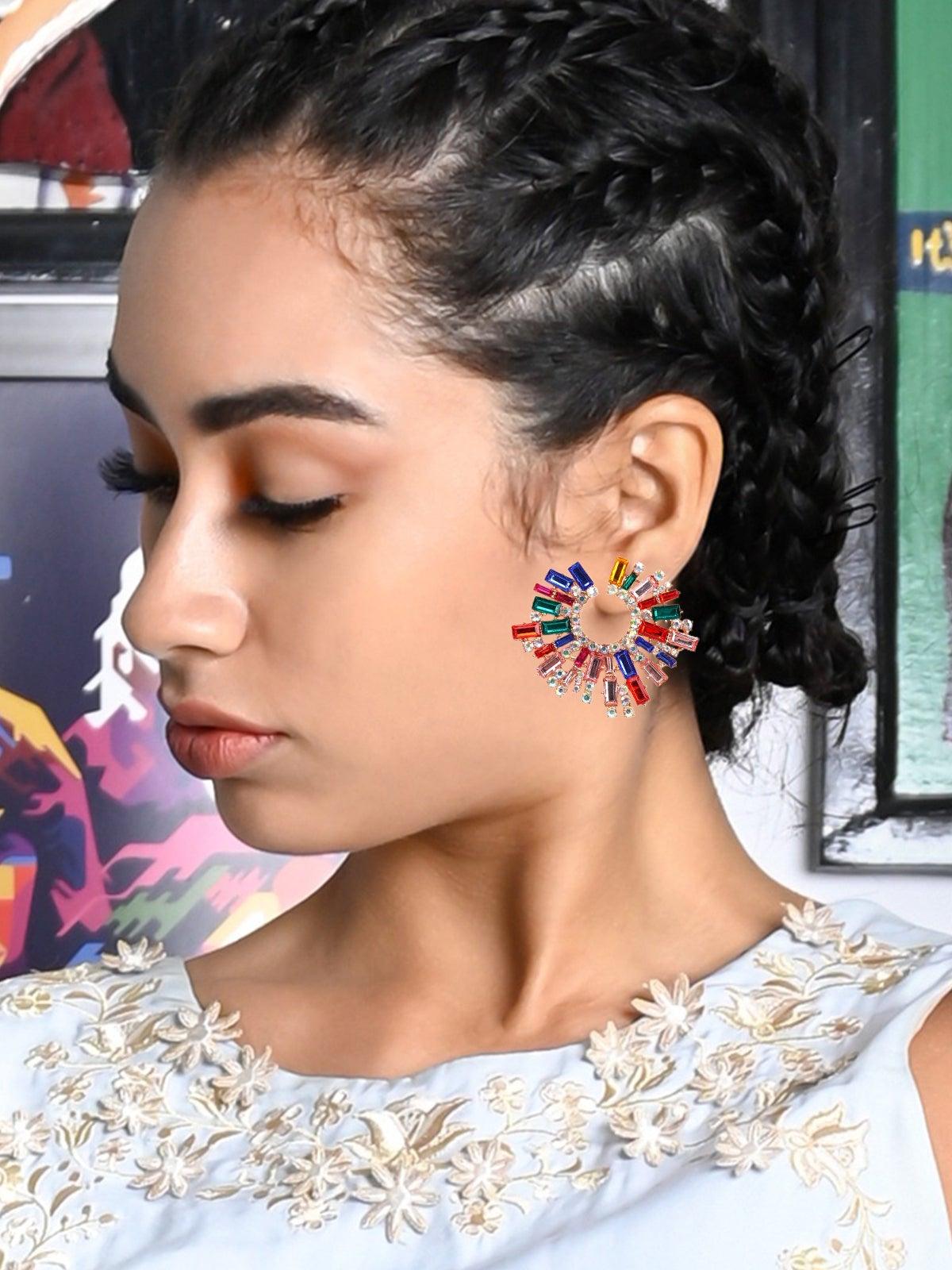 Women's Multicoloured Sunshine Statement Earrings - Odette