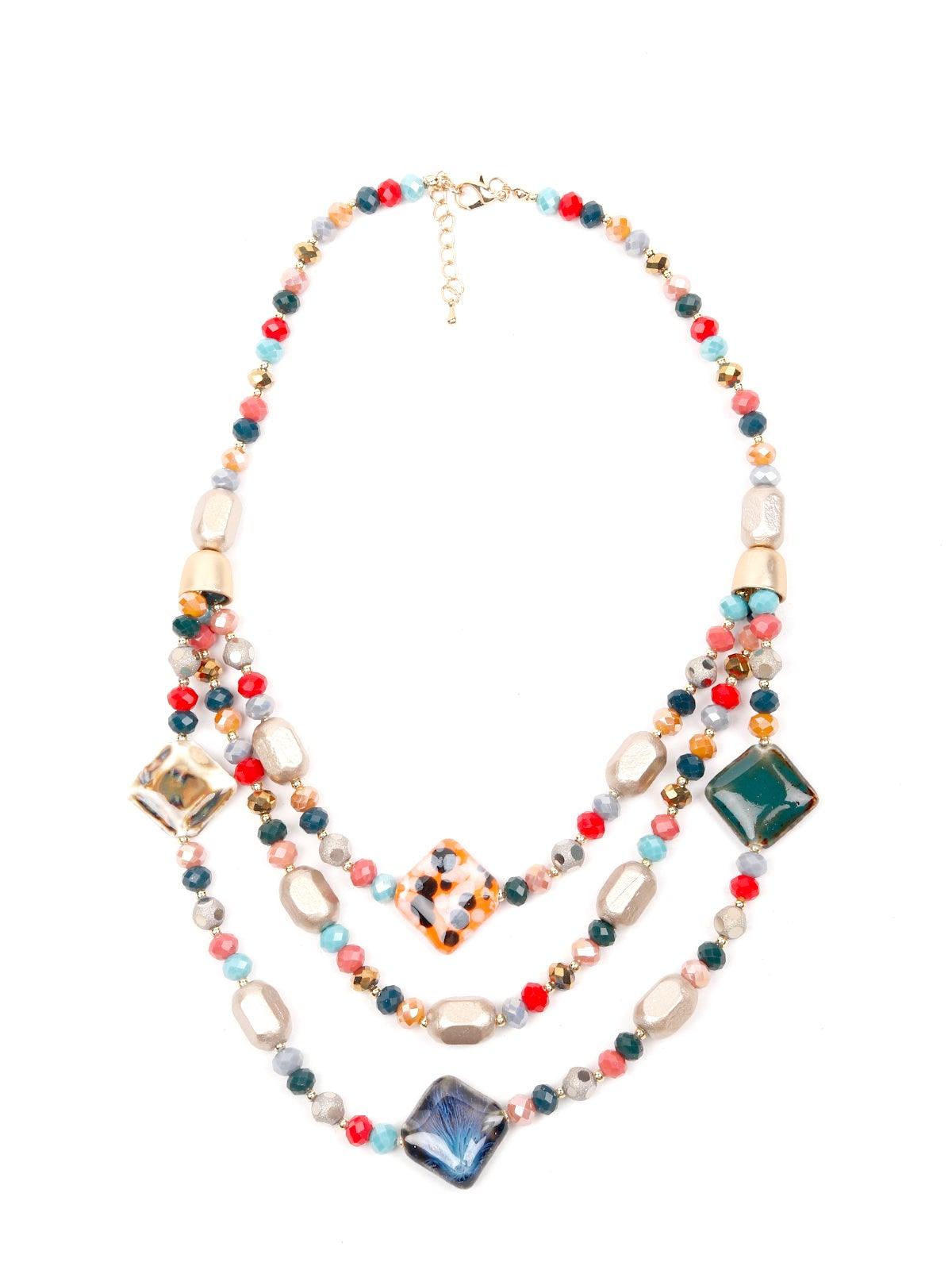 Women's Multilayered And Multicoloured Bohemian Necklace - Odette
