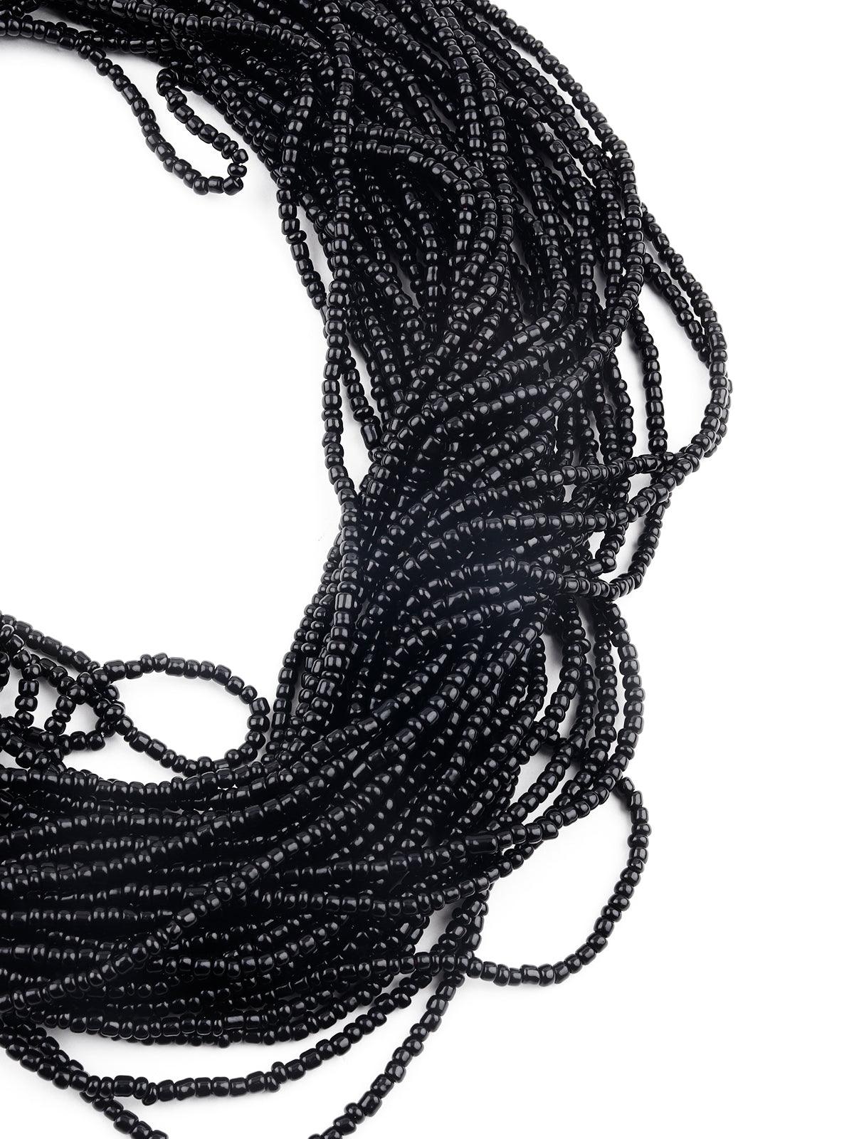 Women's Multilayered Black Gorgeous Statement Necklace Set - Odette