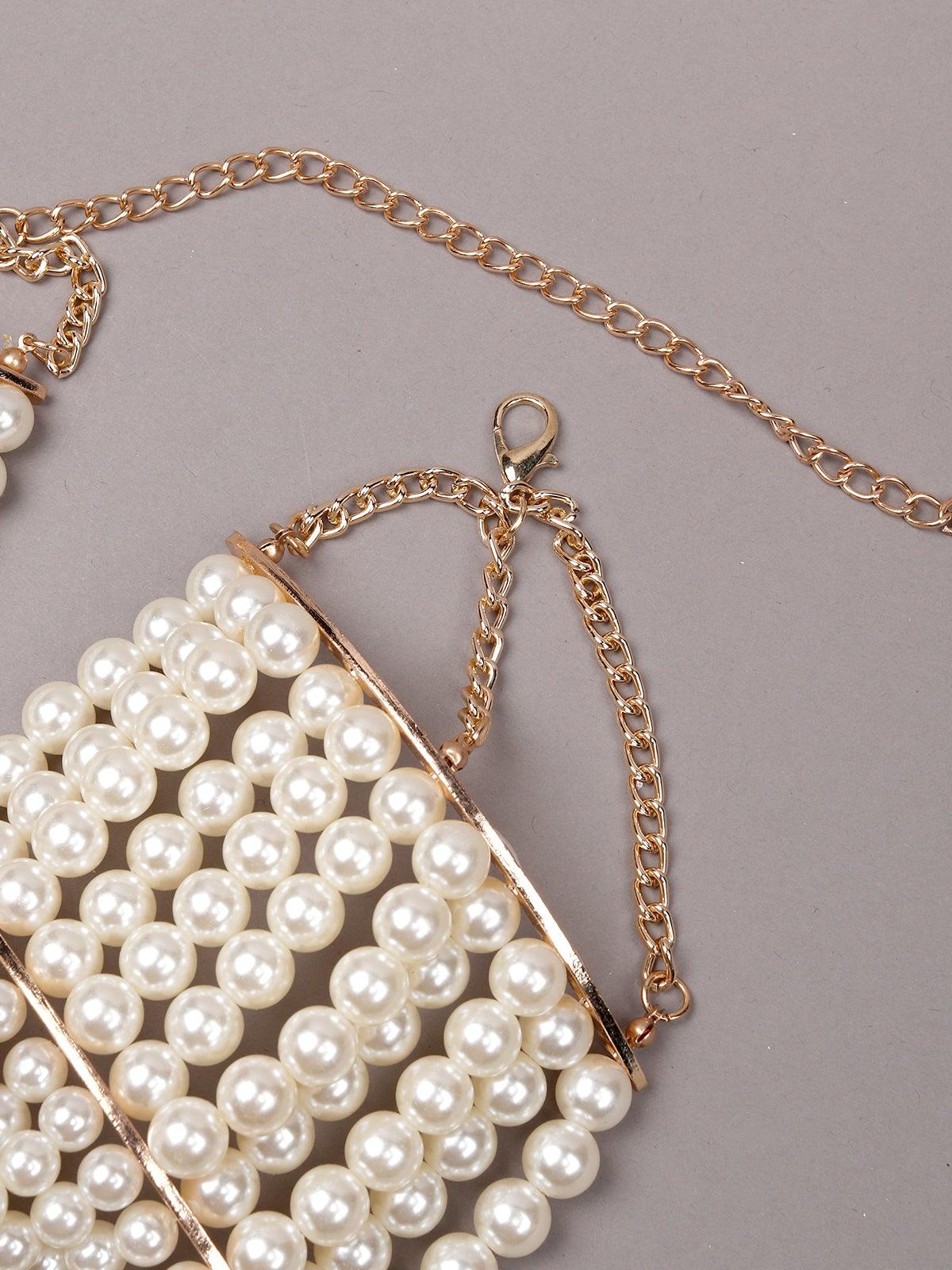 Women's Multilayered Broad Pearl Necklace - Odette