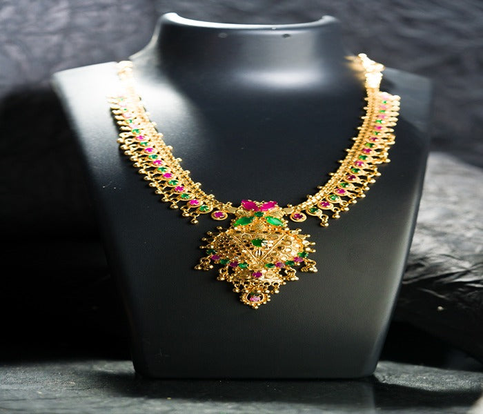 Women's Muvvala Necklace Gold Plated  - Alankara