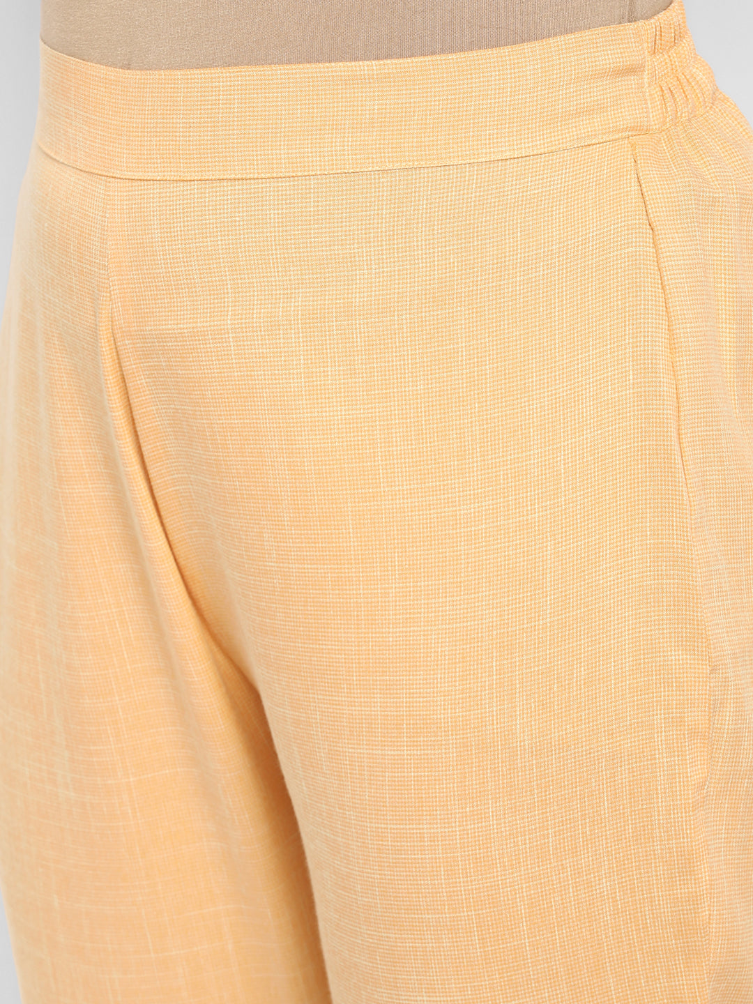 Women's Peach Color Viscose Blend Floral A-Line Self Design Kurta Pant Set - VAABA