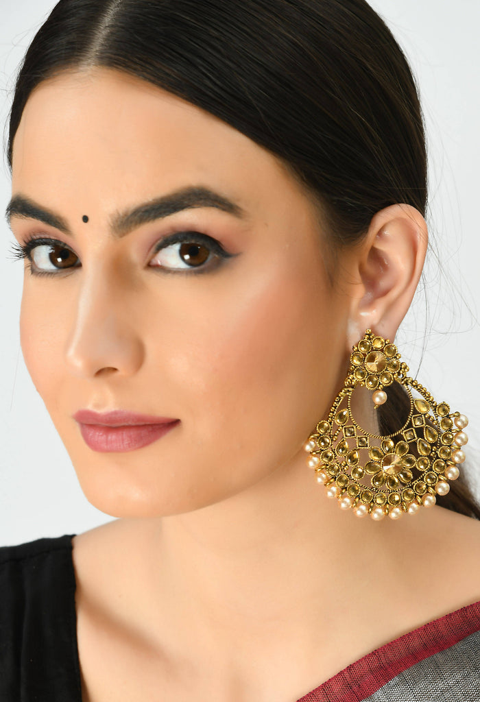 Kamal Johar Gold-Plated Kundan & Pearls Jh