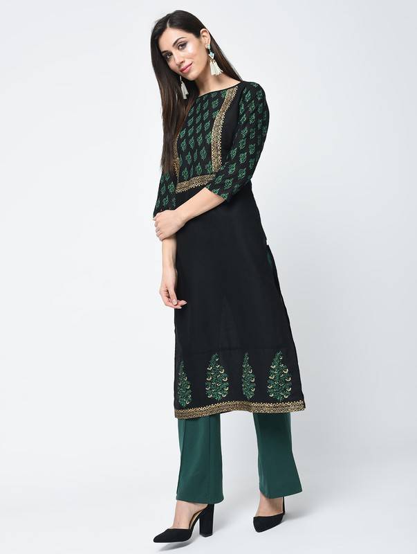 Women's Block Printed Straight Kurta