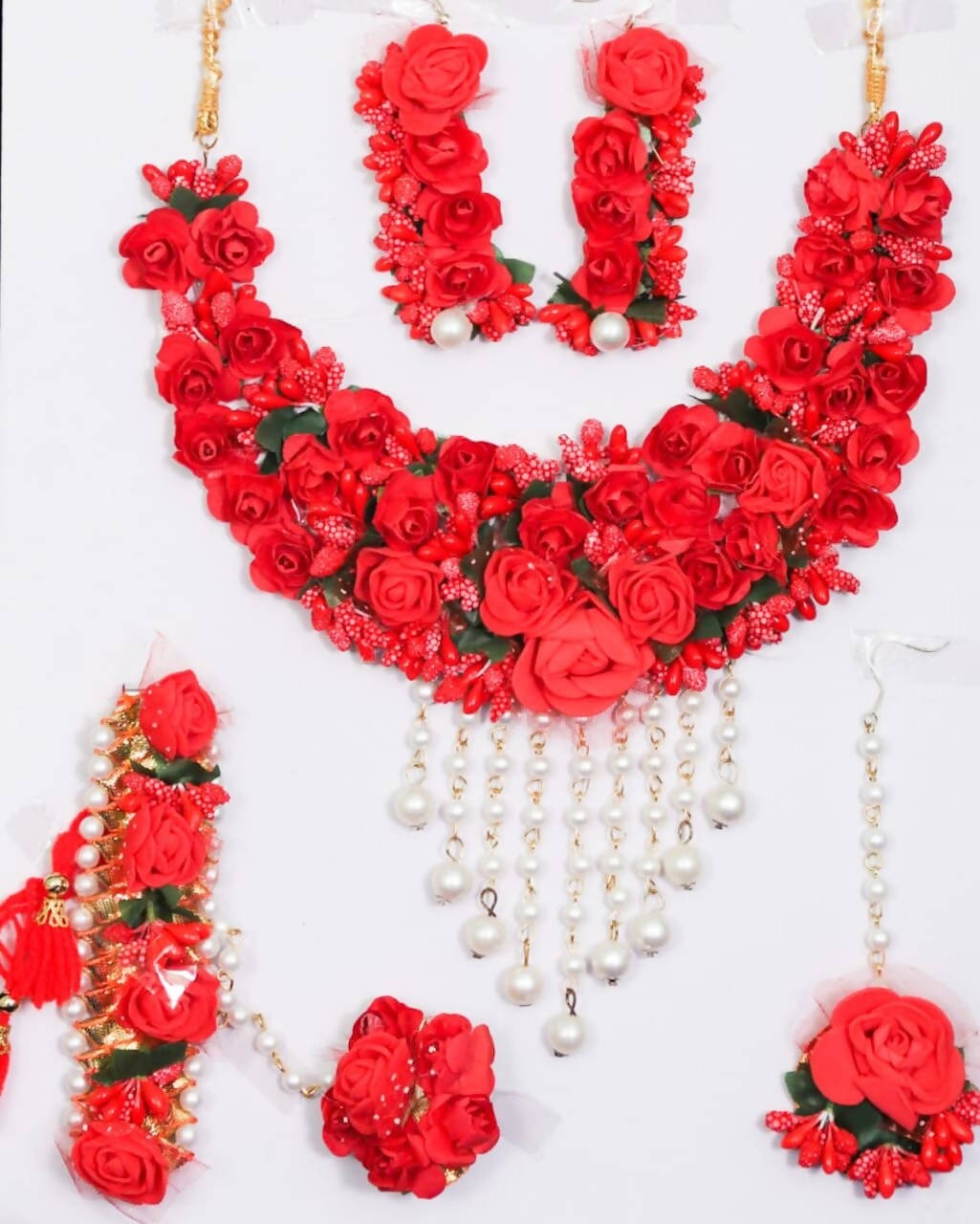 Johar Kamal Traditional Flowers & Pearls Jewelry Set Jkms_025