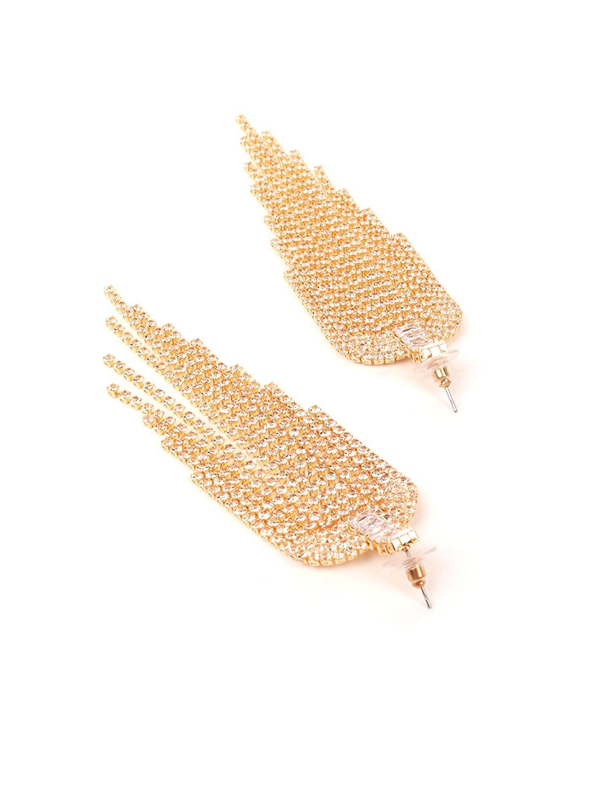 Women's Overflowing Crystal-Embellished Drop Earrings - Odette
