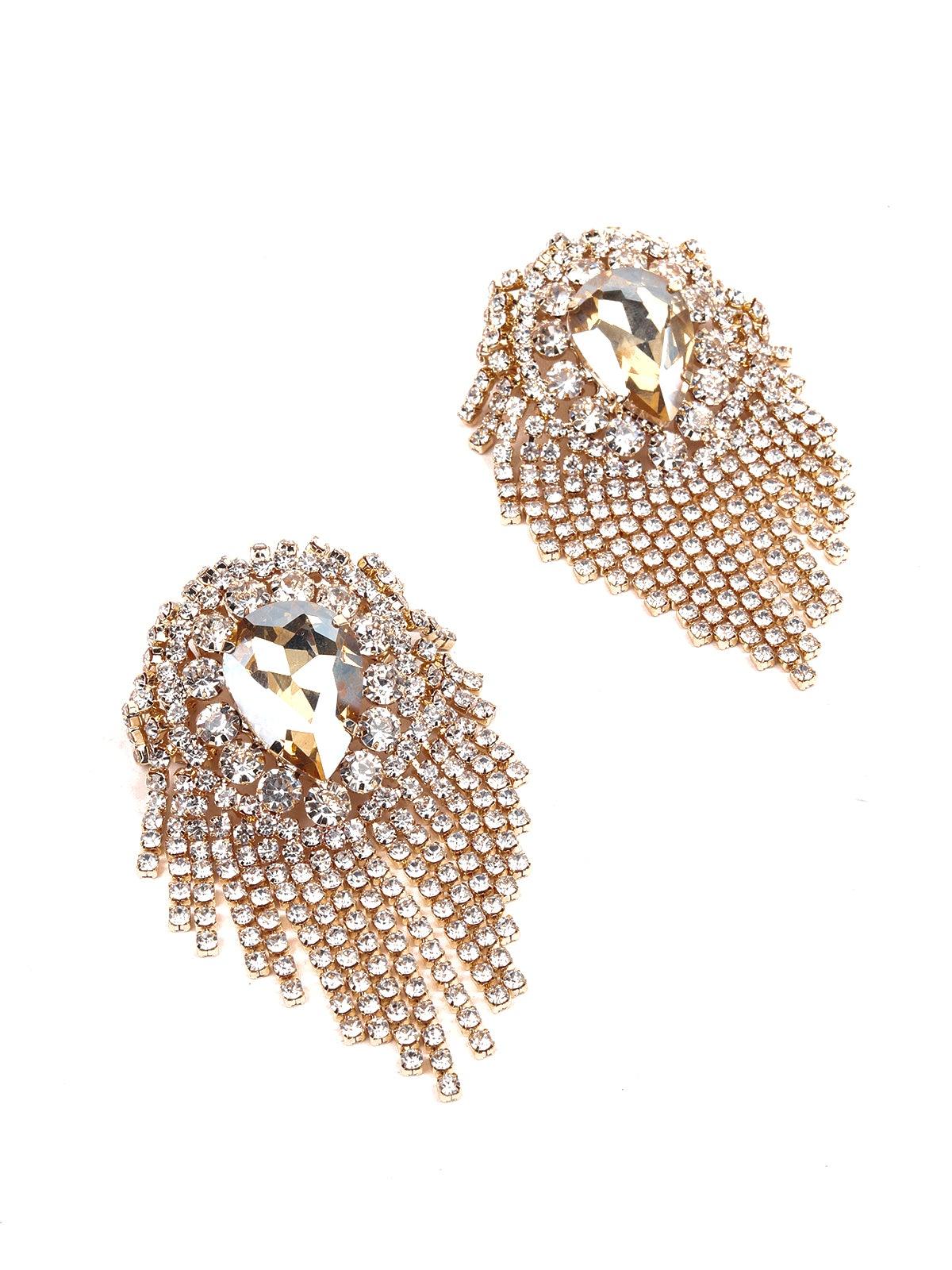 Women's Overload With Crystals Gold-Tone Statement Earrings - Odette