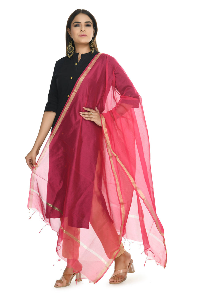 Women's Banarsi Chanderi Piping Dupatta Mfd0027