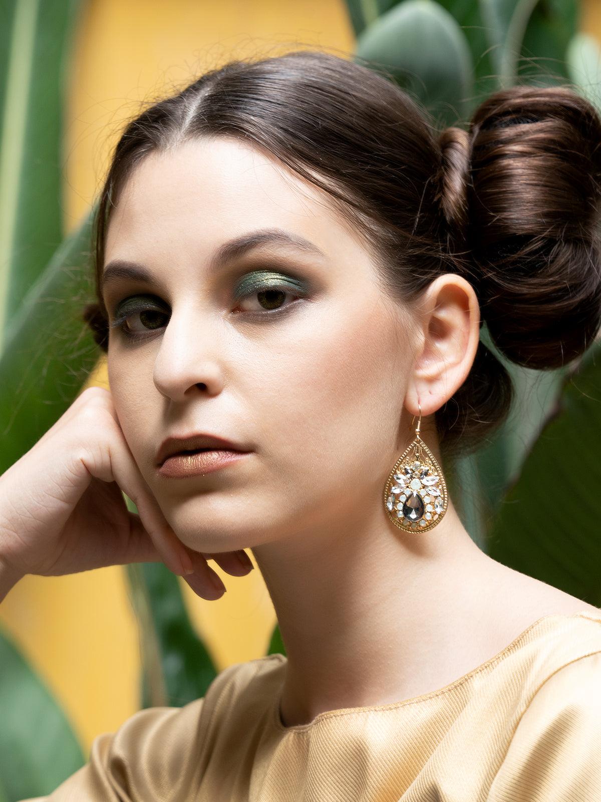 Women's Paisley Gold Tone Dangle Earrings - Odette