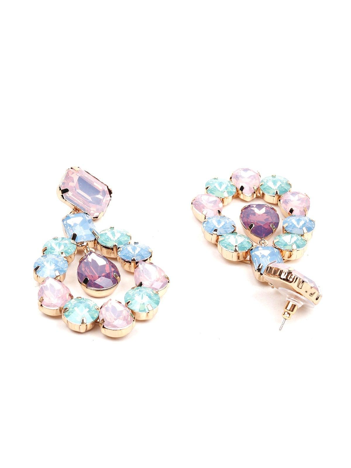Women's Pastel Colour Crystal Drop Earrings - Odette