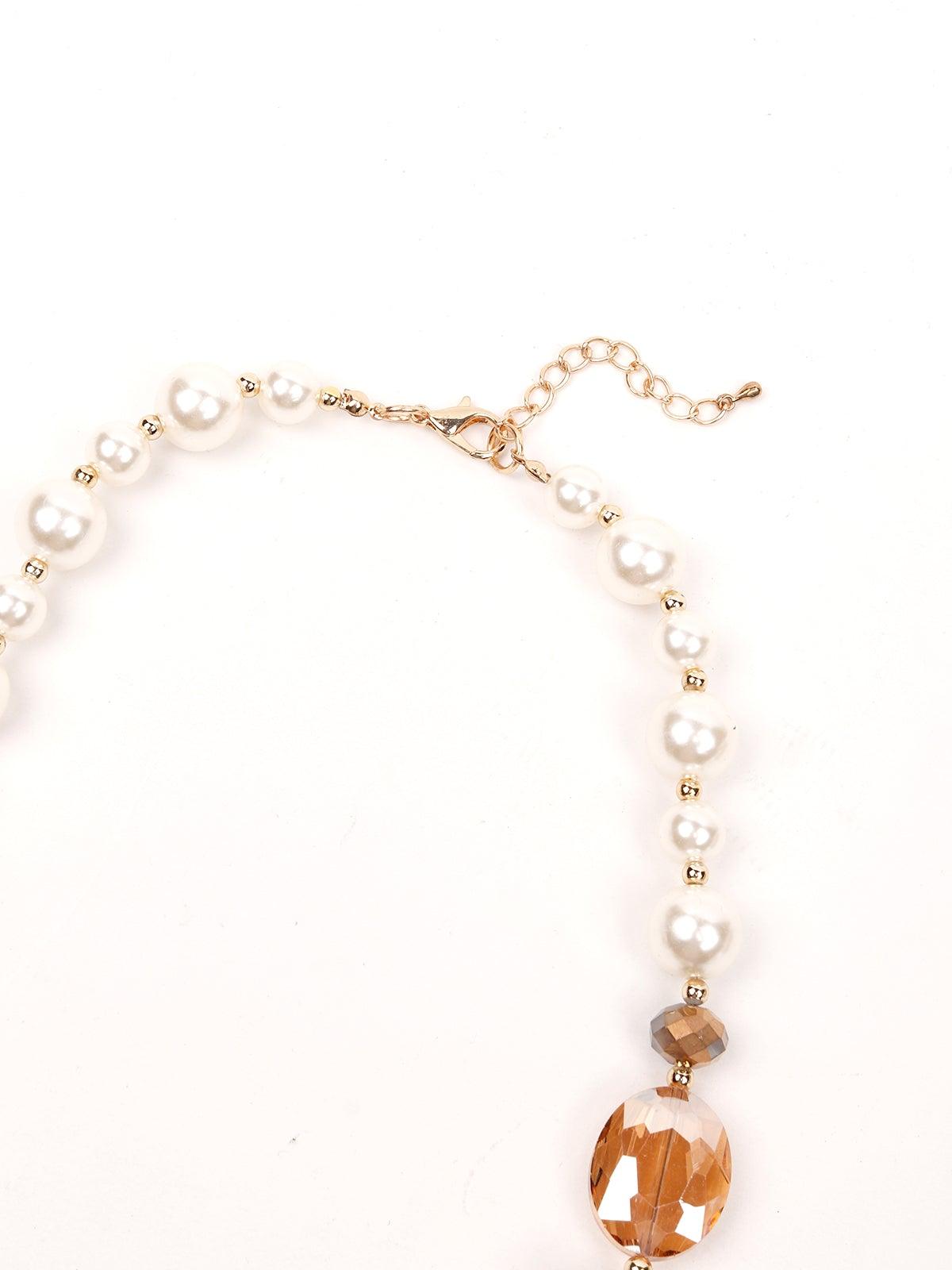 Women's Peach Hue Boho Textured Necklace - Odette