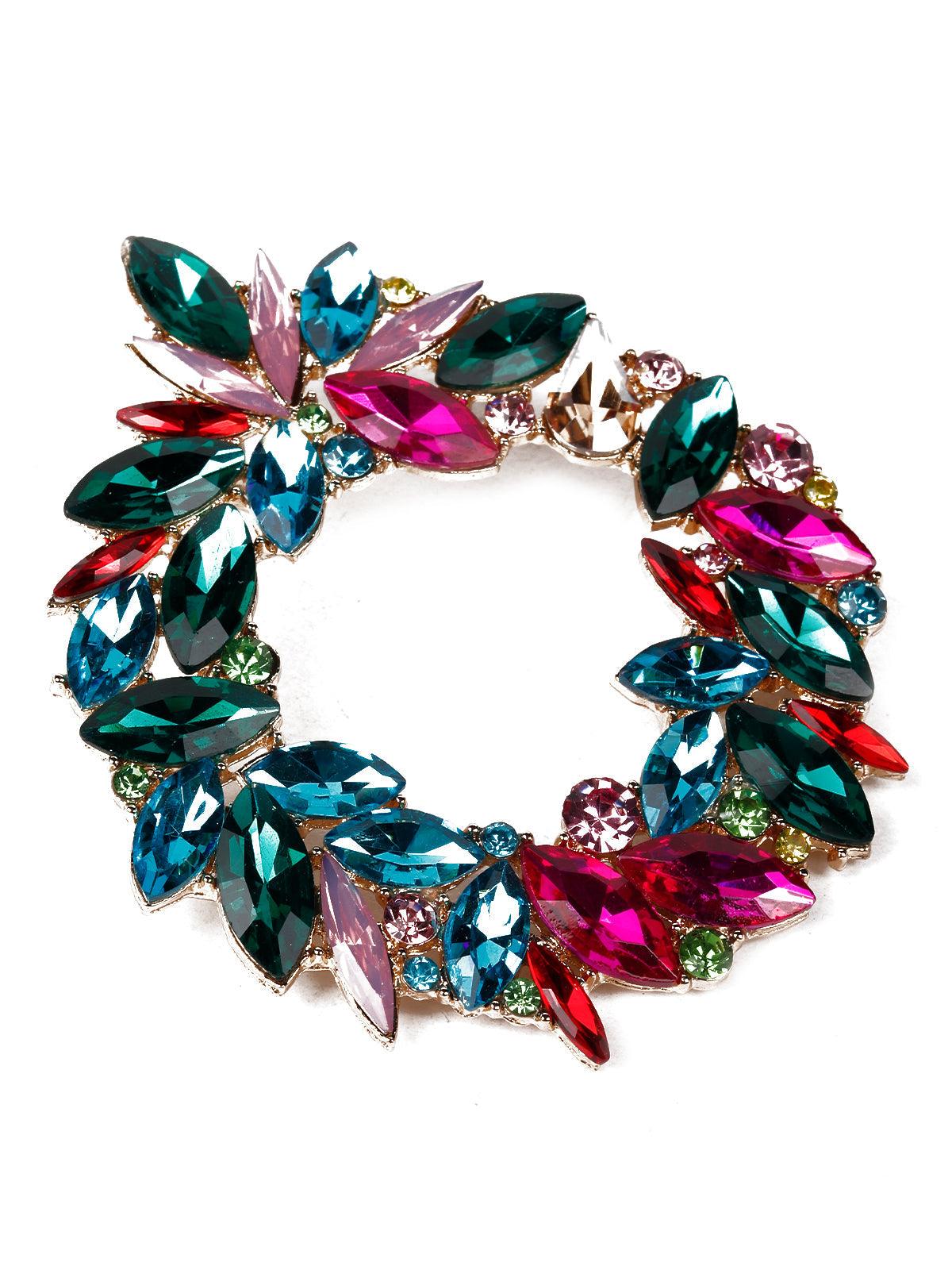 Women's Peacock Crystal-Embellished Hoop Earrings - Odette