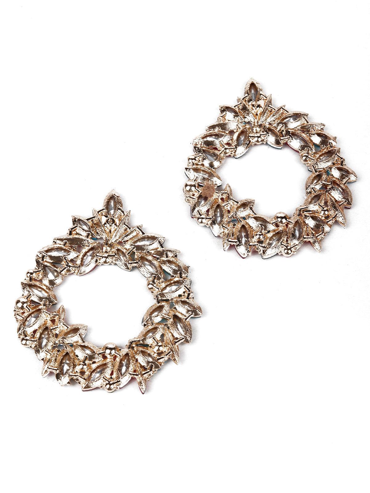 Women's Peacock Crystal-Embellished Hoop Earrings - Odette