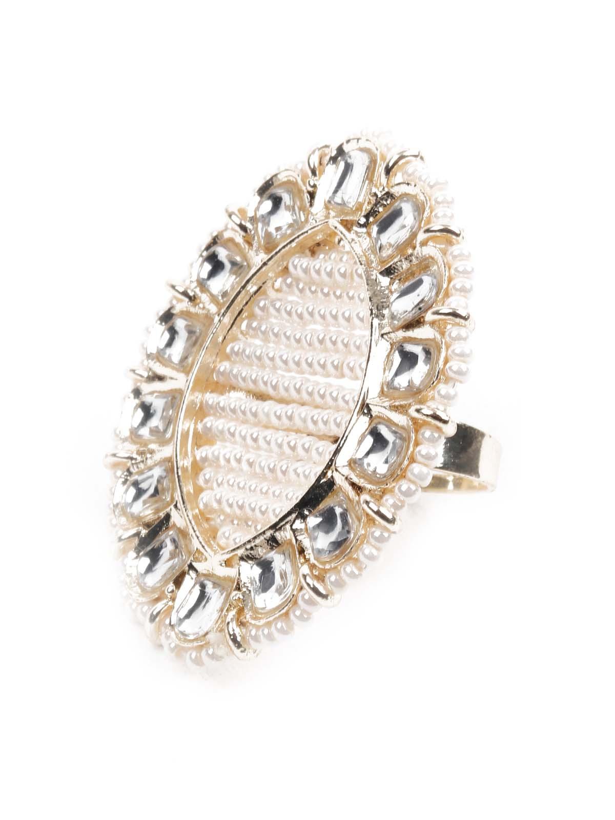 Women's Pearl  Embellished Ring - Odette