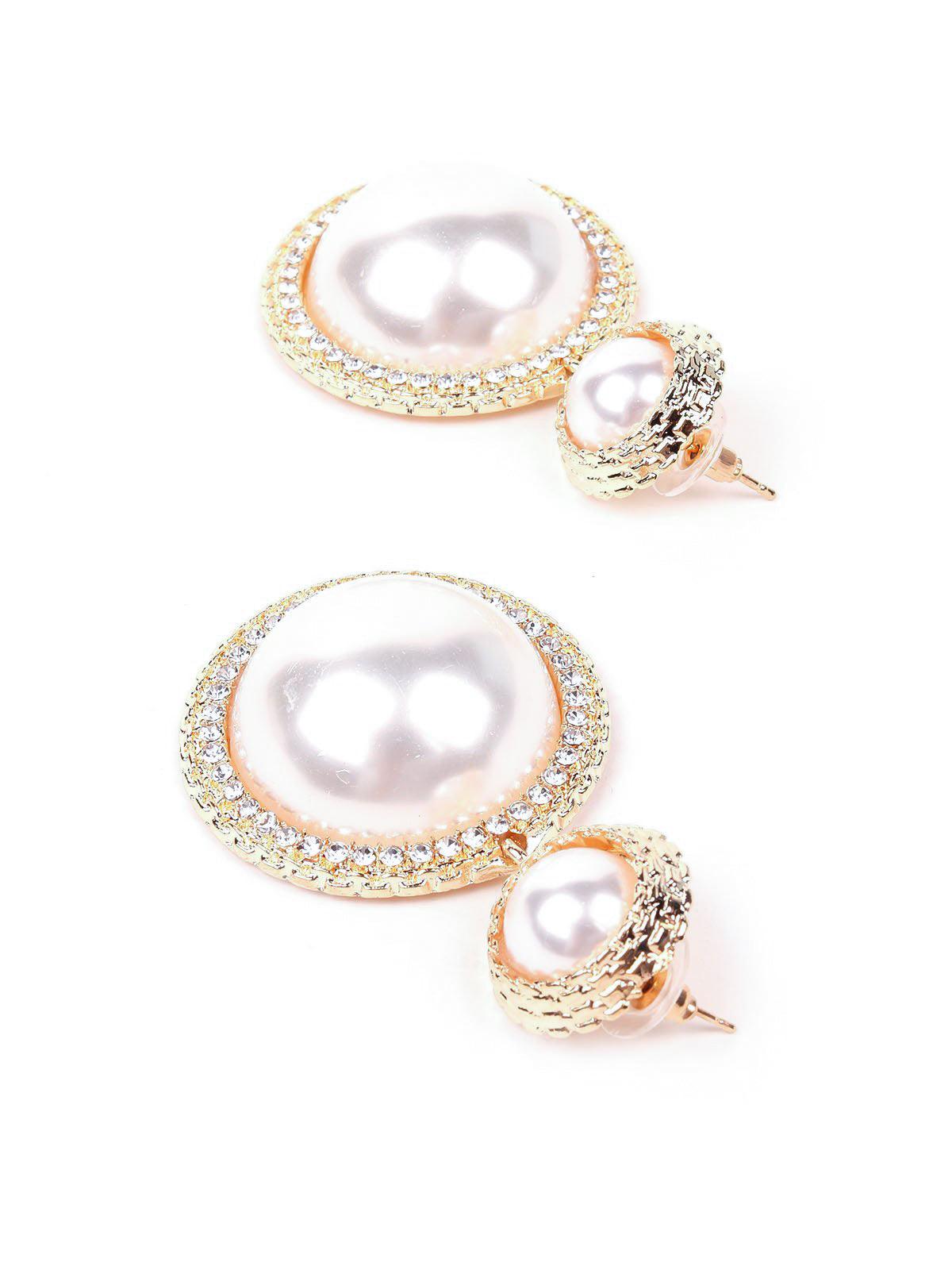 Women's Pearl Studded Drop Earrings - Odette