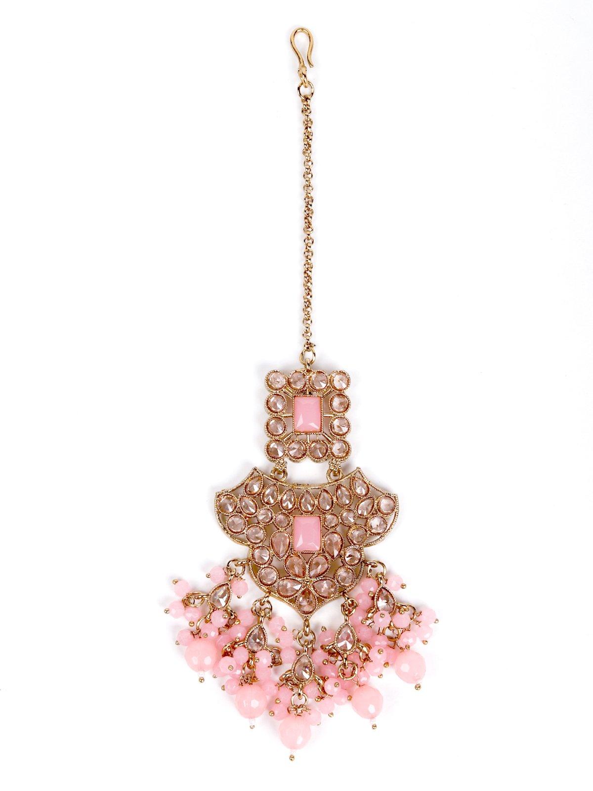 Women's Pink Cluster Detailing Statement Jewellery Set - Odette