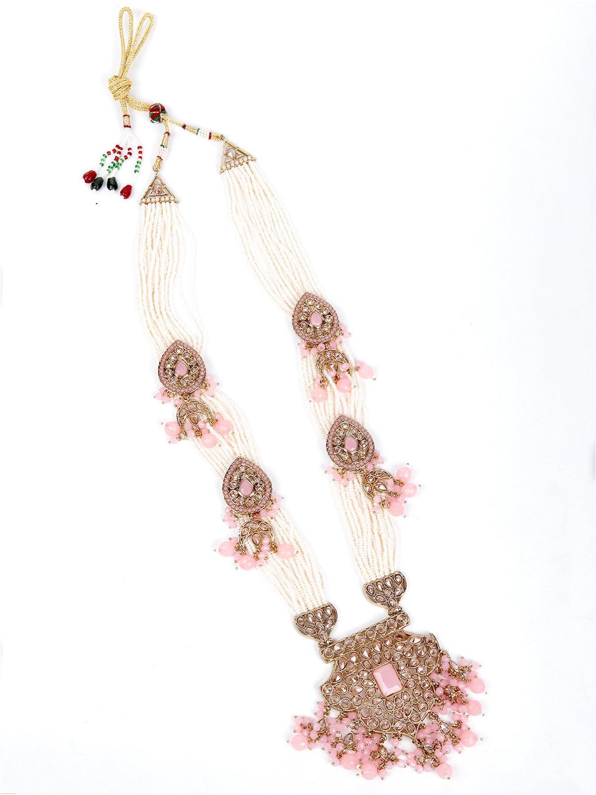 Women's Pink Cluster Detailing Statement Jewellery Set - Odette