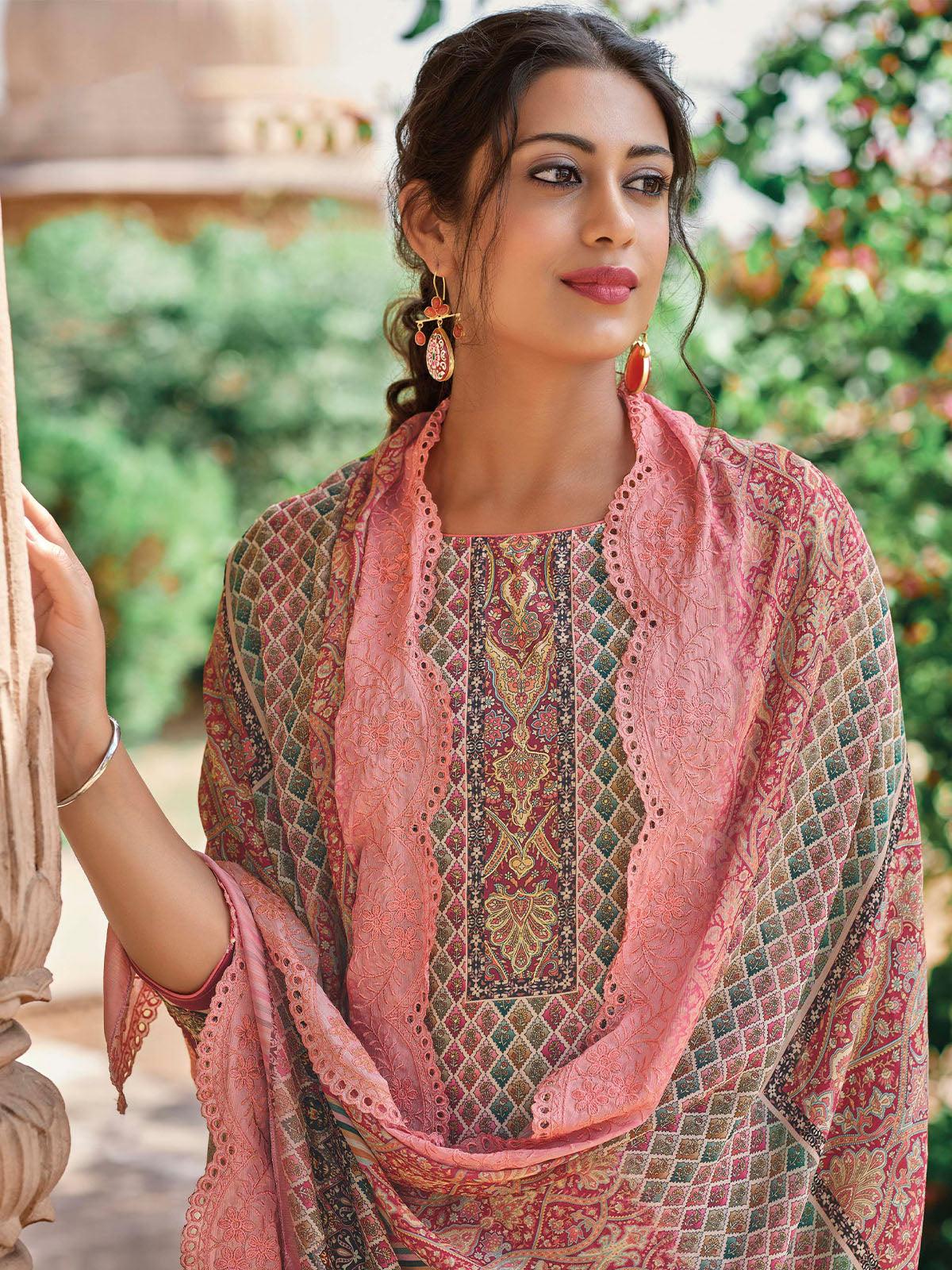Women's Pink Color Beautiful Salwar Suit Set - Odette