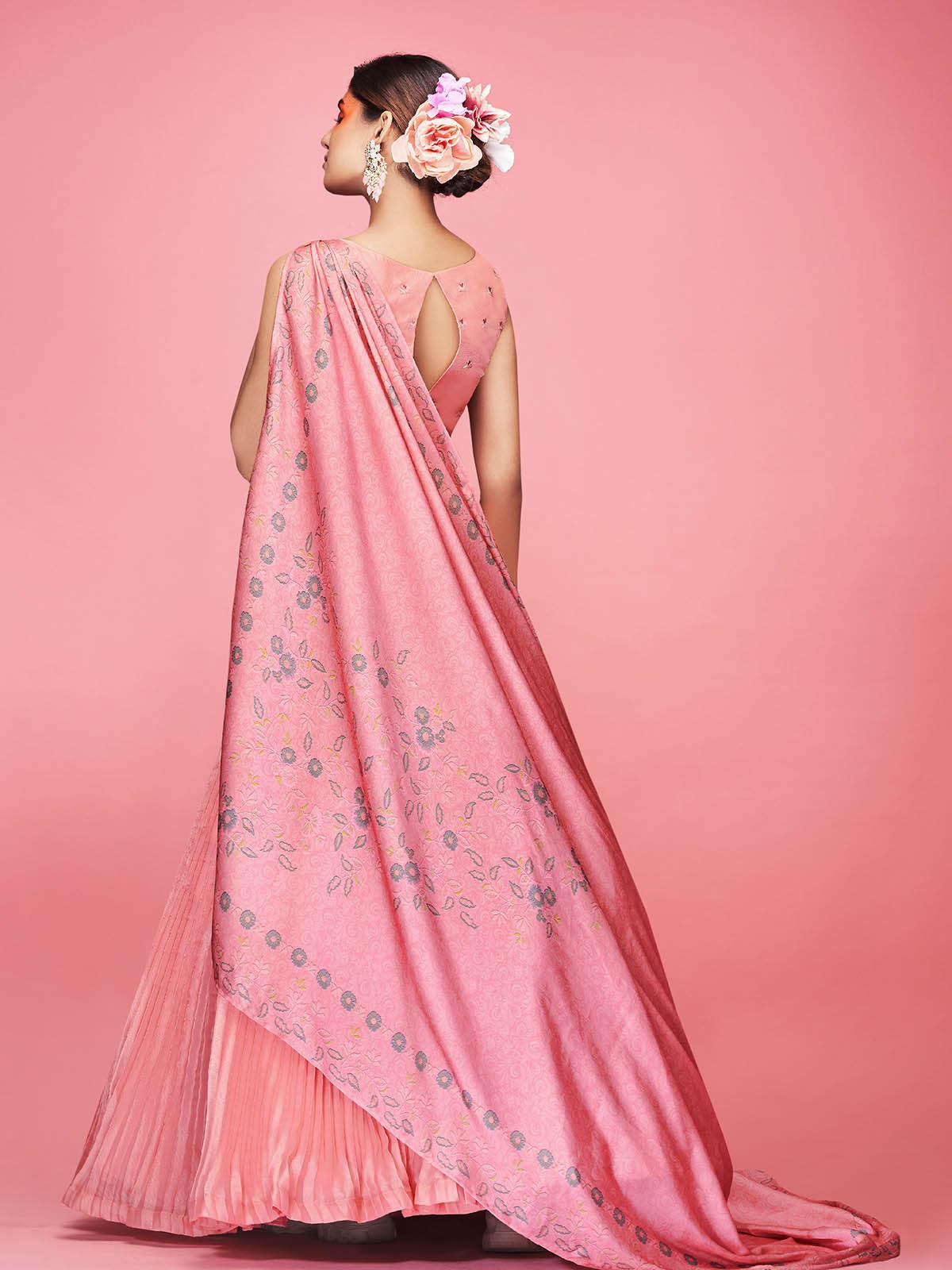 Women's Pink Designer Lehenga Choli - Odette
