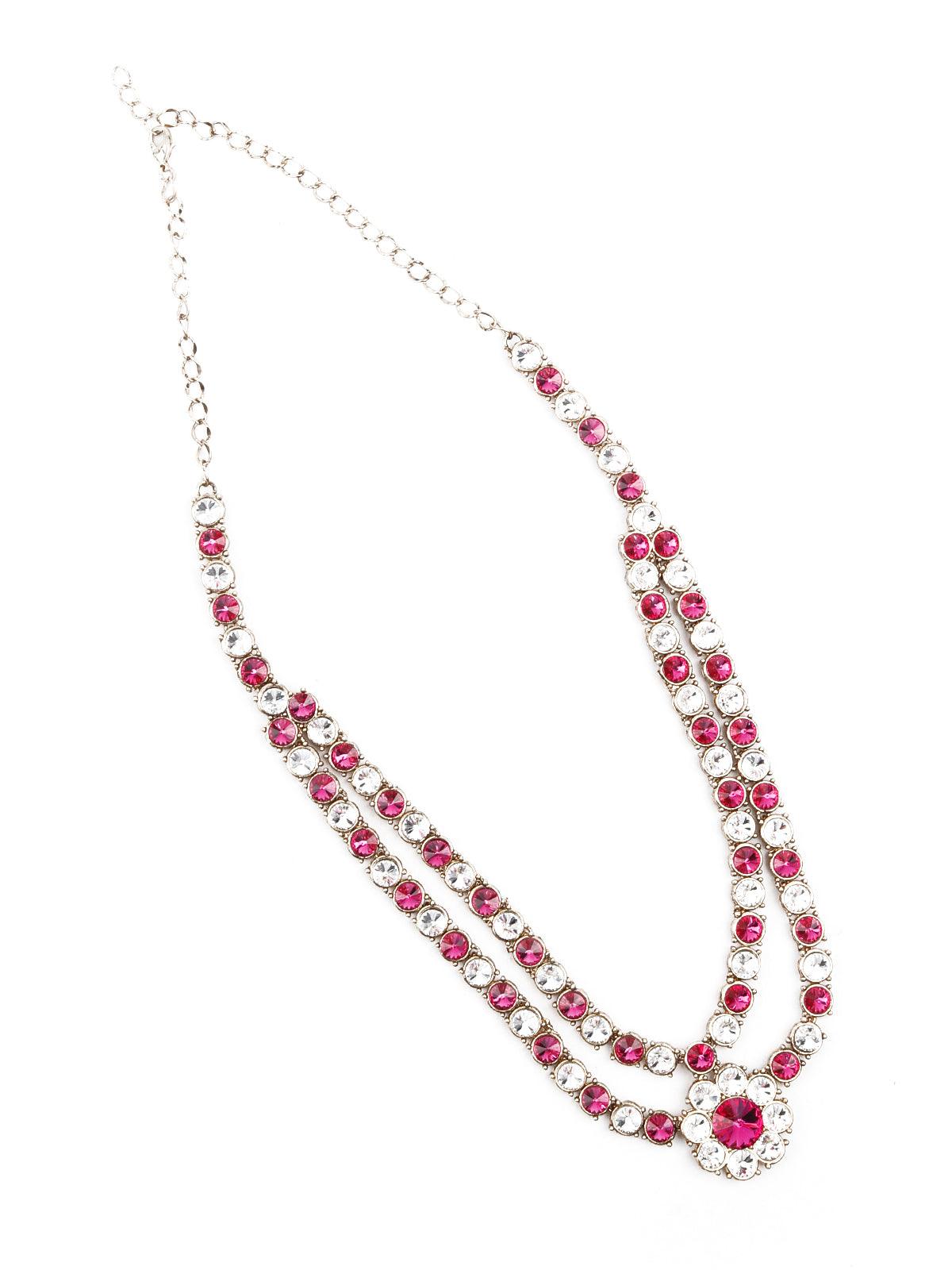 Women's Pink Double Layered Necklace - Odette