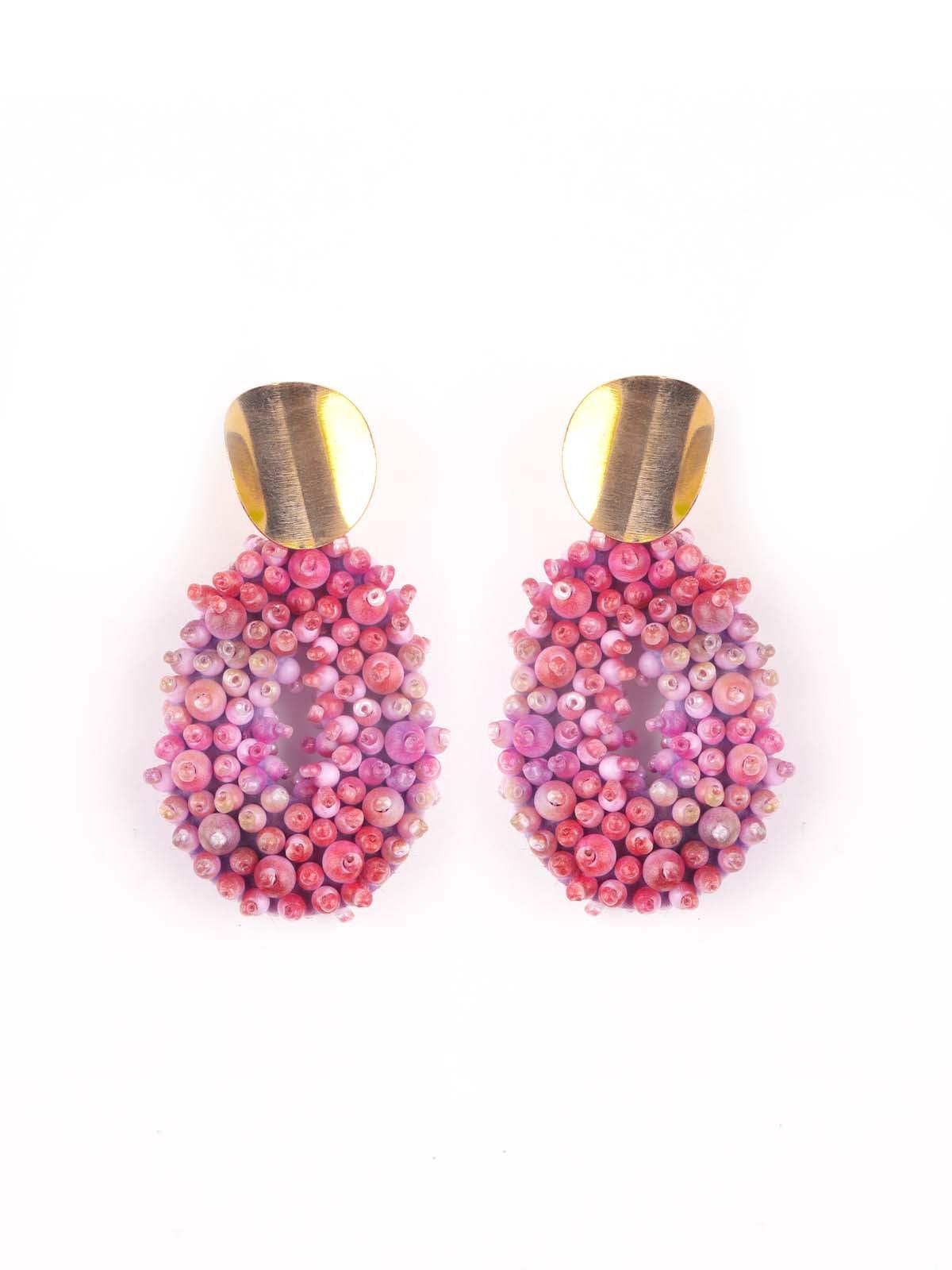 Women's Pink Gorgeous Beaded Earrings - Odette