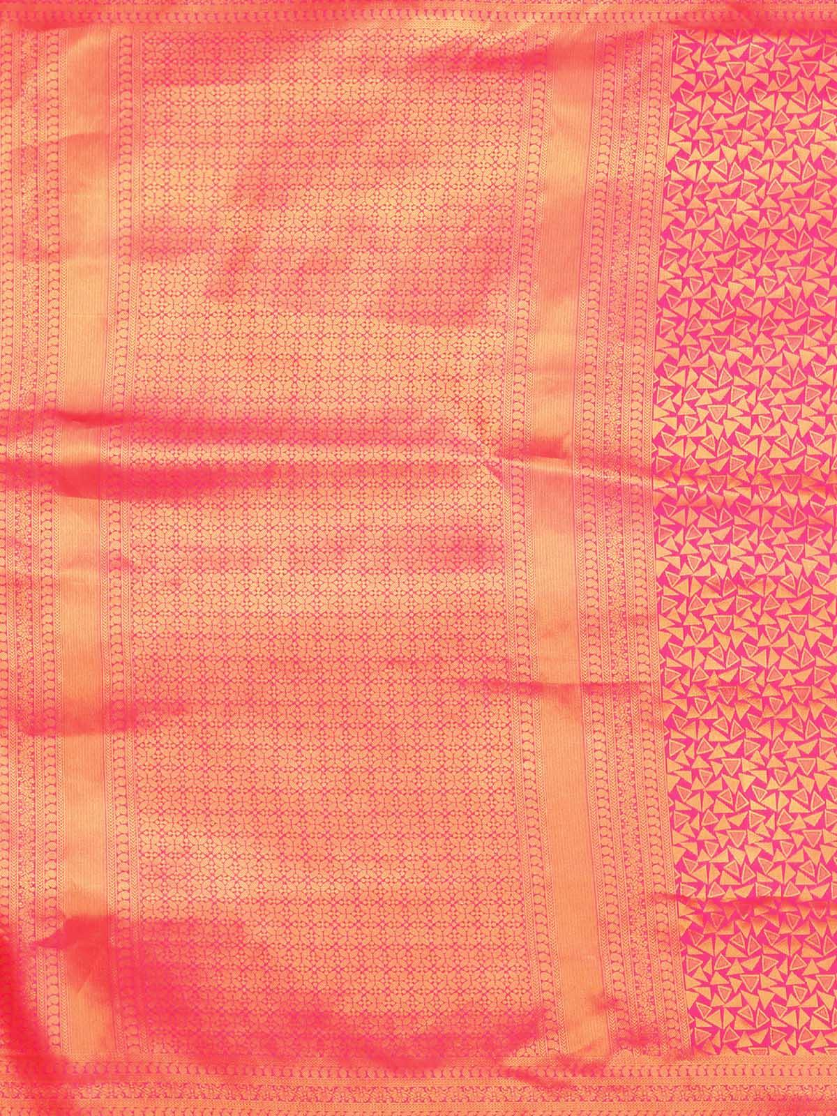 Women's Pink Silk Blend Woven Saree With Blouse - Odette