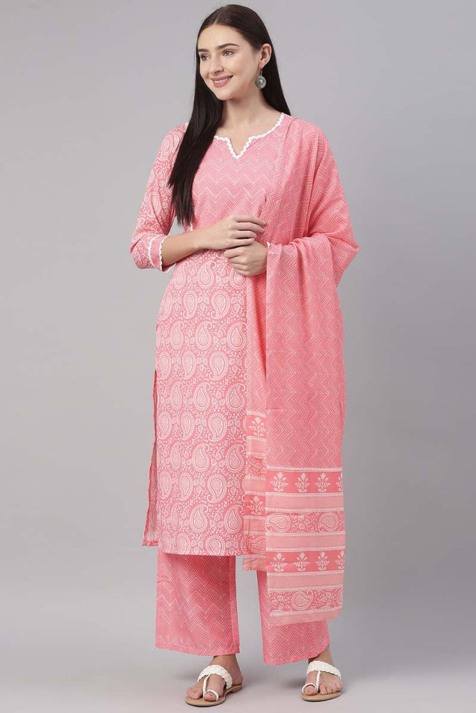 Women's Polyester Printed Kurta Pant Dupatta Set