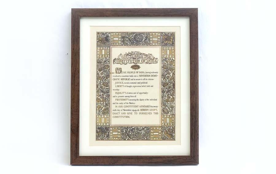 Preamble Of Indian Constitution - Wall Frame - Wall Frames - indic inspirations