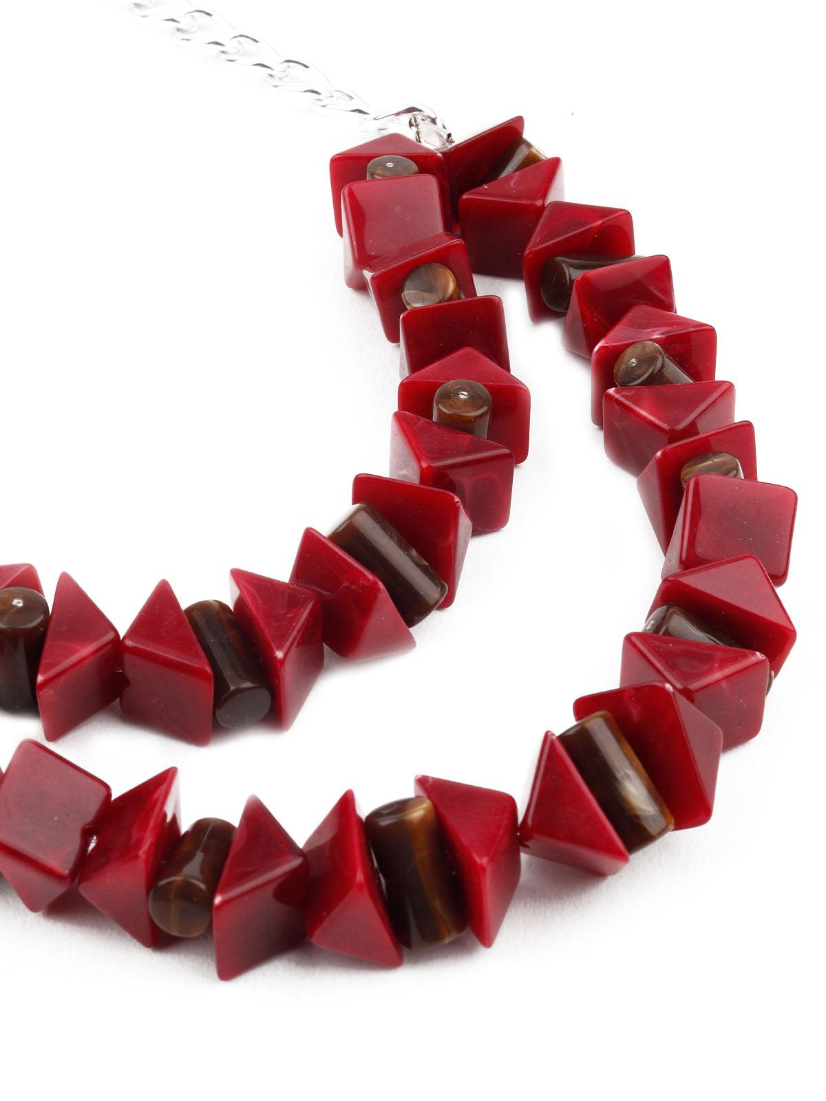 Women's Pretty Red Long Necklace For Women - Odette