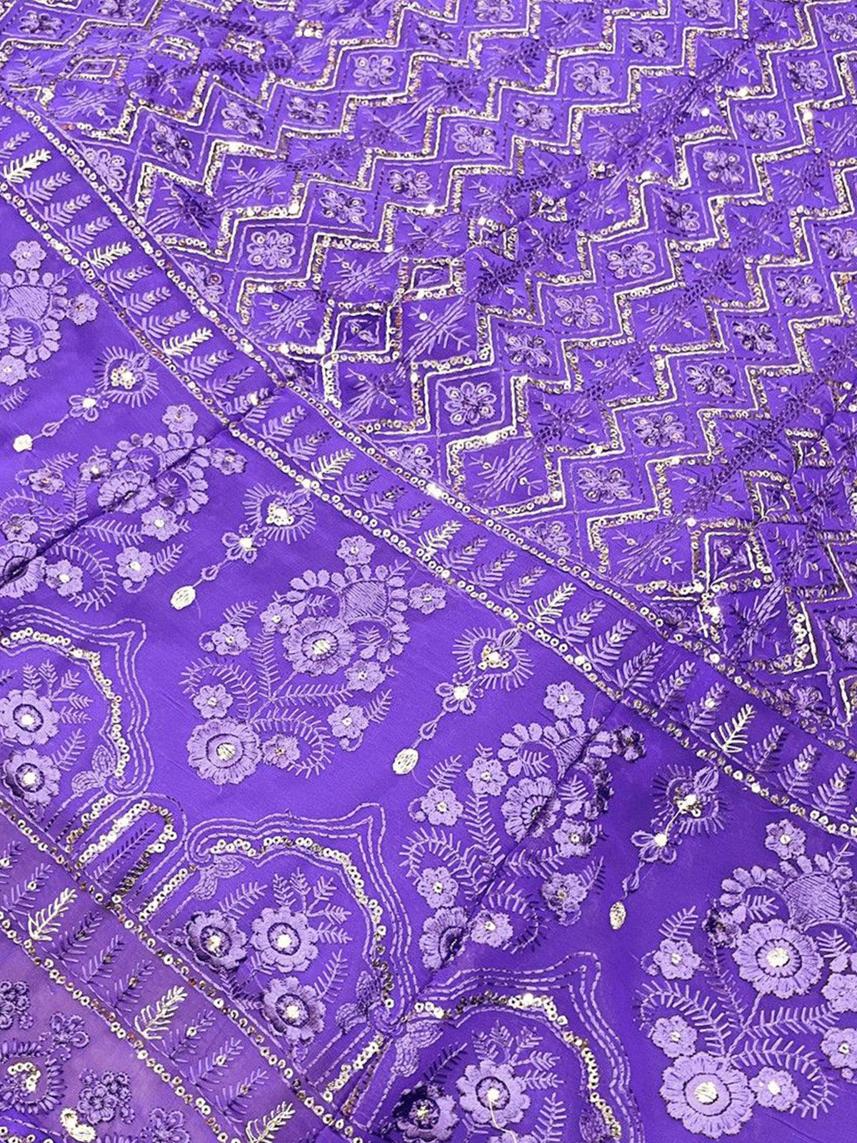 Women's Purple Classy Lehenga Choli Set - Odette