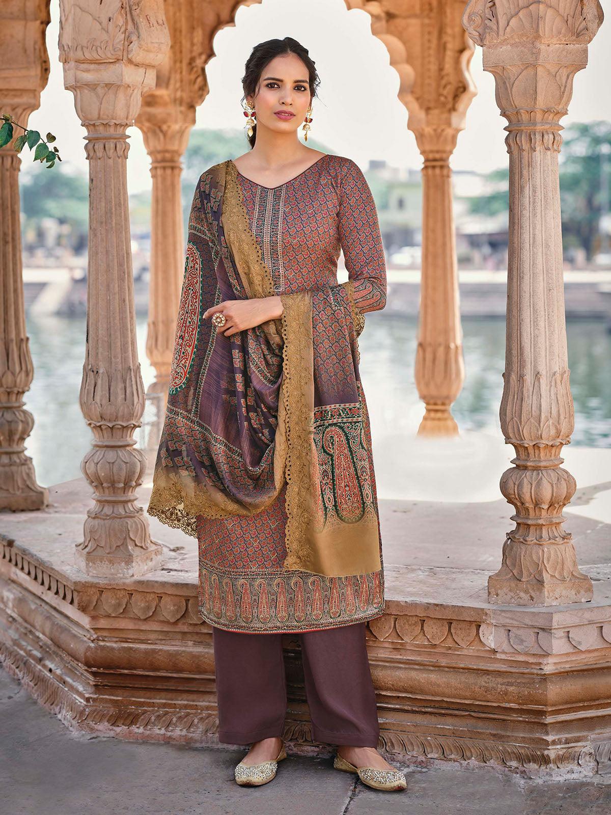 Women's Purple Color Beautiful Salwar Suit Set - Odette