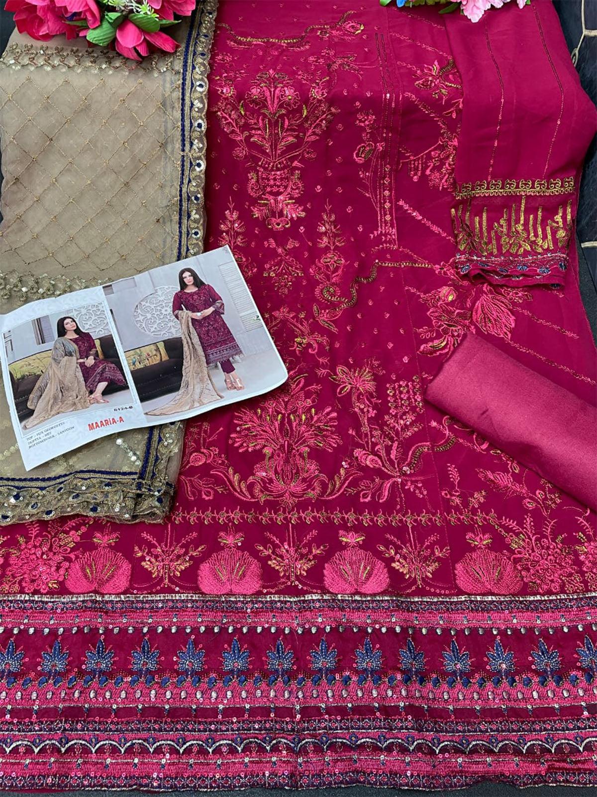 Women's Purple Embroidered Salwar Suit Set - Odette