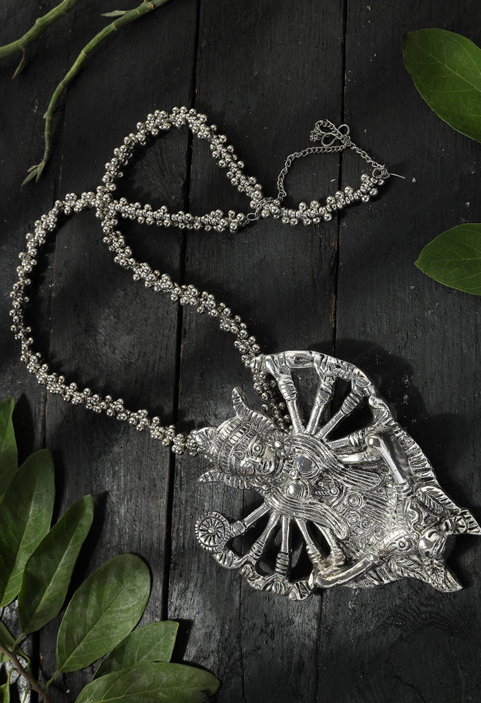 Johar Kamal German Silver Oxidised Combo Necklac