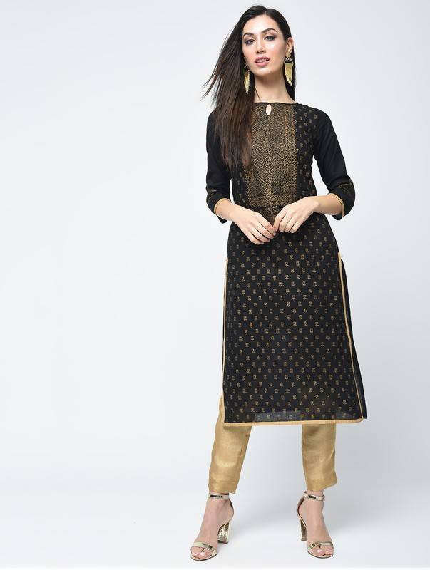 Women's Block Printed Straight Kurta