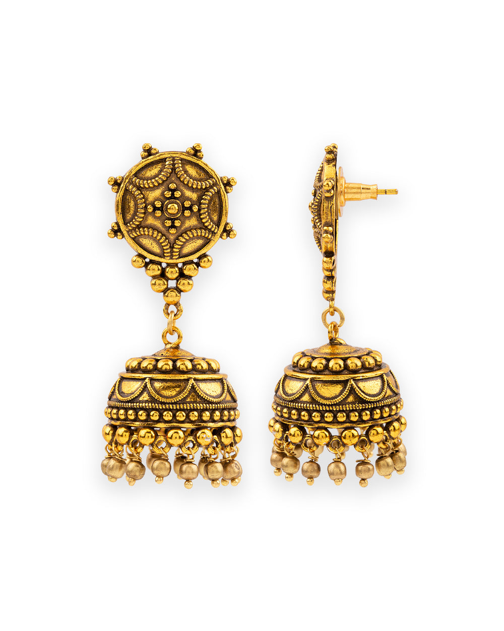 Oxidized Golden Oversized Extremely Light Weight Earrings  Amazel Designs