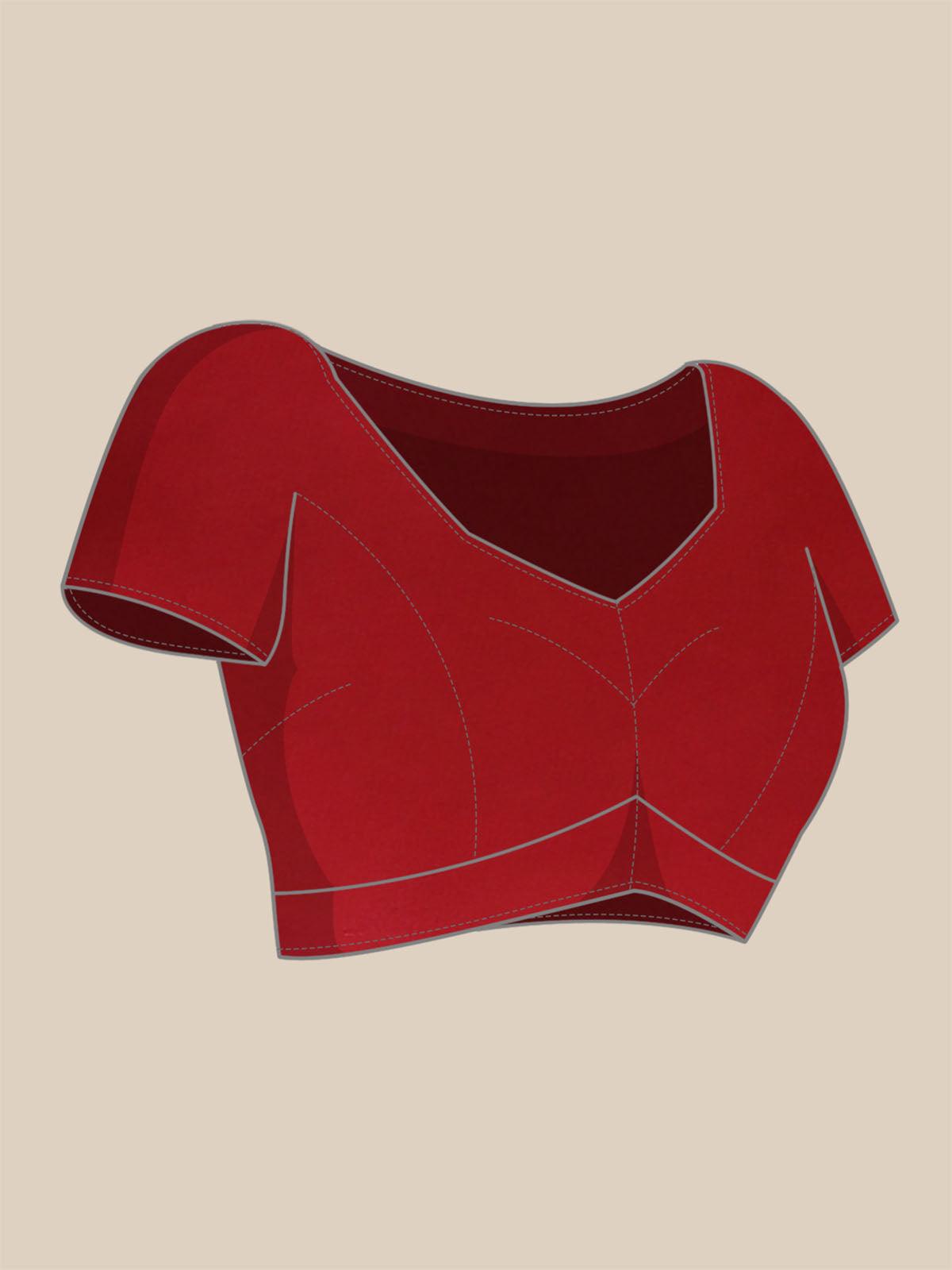 Women's Red Designer Ombre Colored Art Silk Saree - Odette