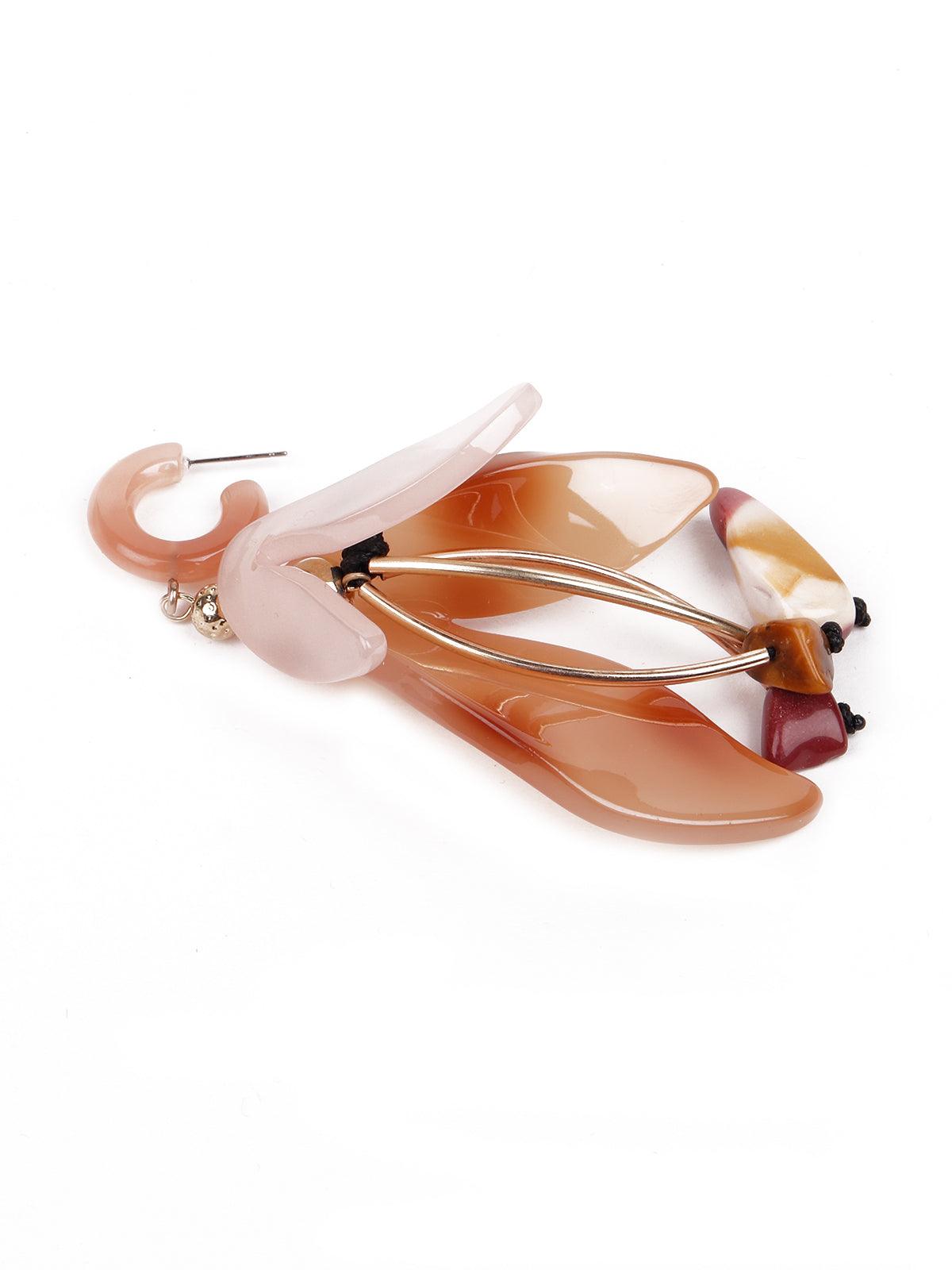 Women's Resin Tulip Orangish Statemet Drop Earrings G - Odette