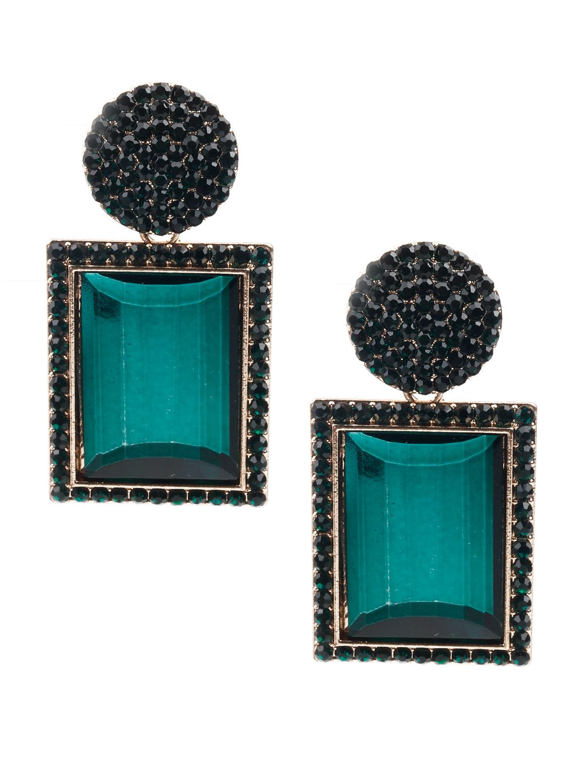 Women's Retro Green Stone Earrings - Odette