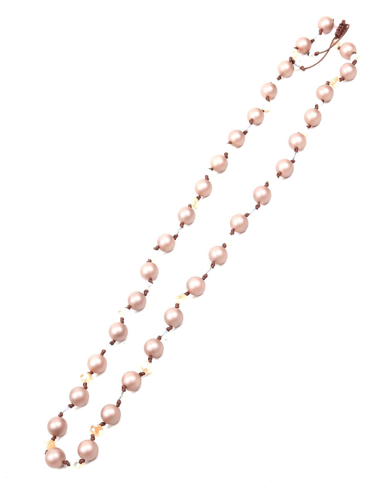 Women's Rose Gold Rounded Mala Necklace - Odette