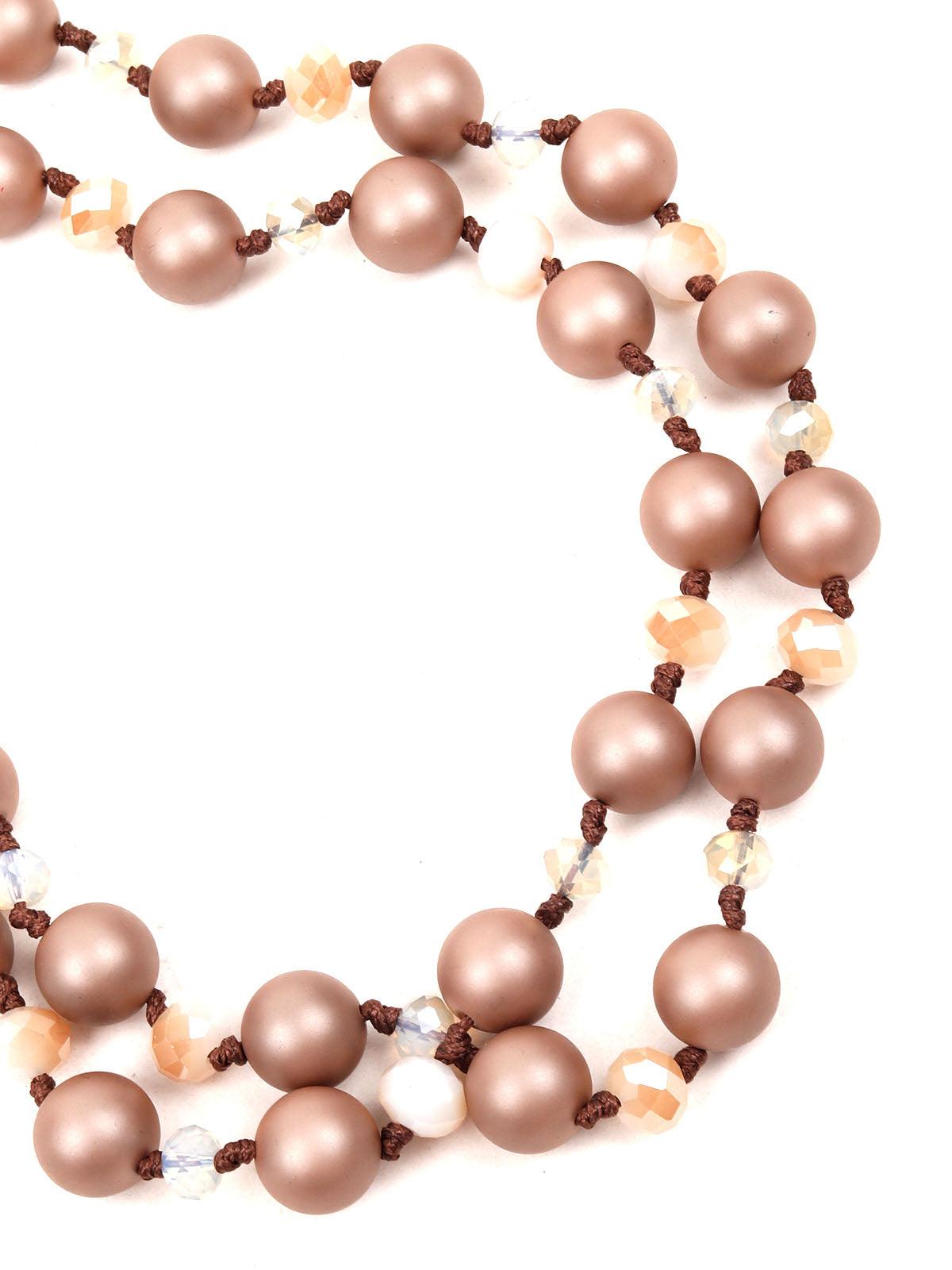 Women's Rose Gold Rounded Mala Necklace - Odette