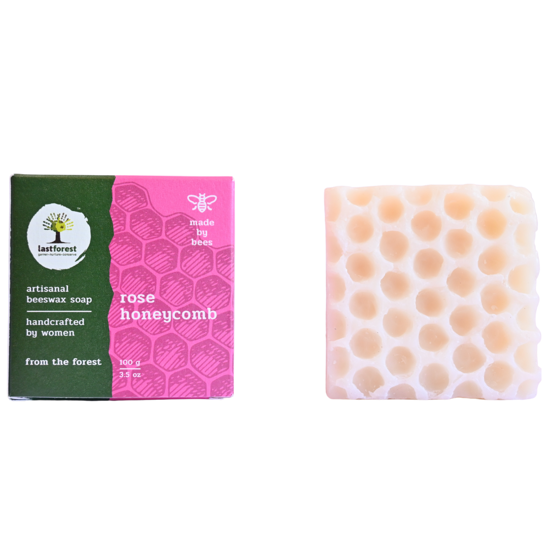 Artisanal Handmade 'Honeycomb' Beeswax Soap - Rose - Last Forest