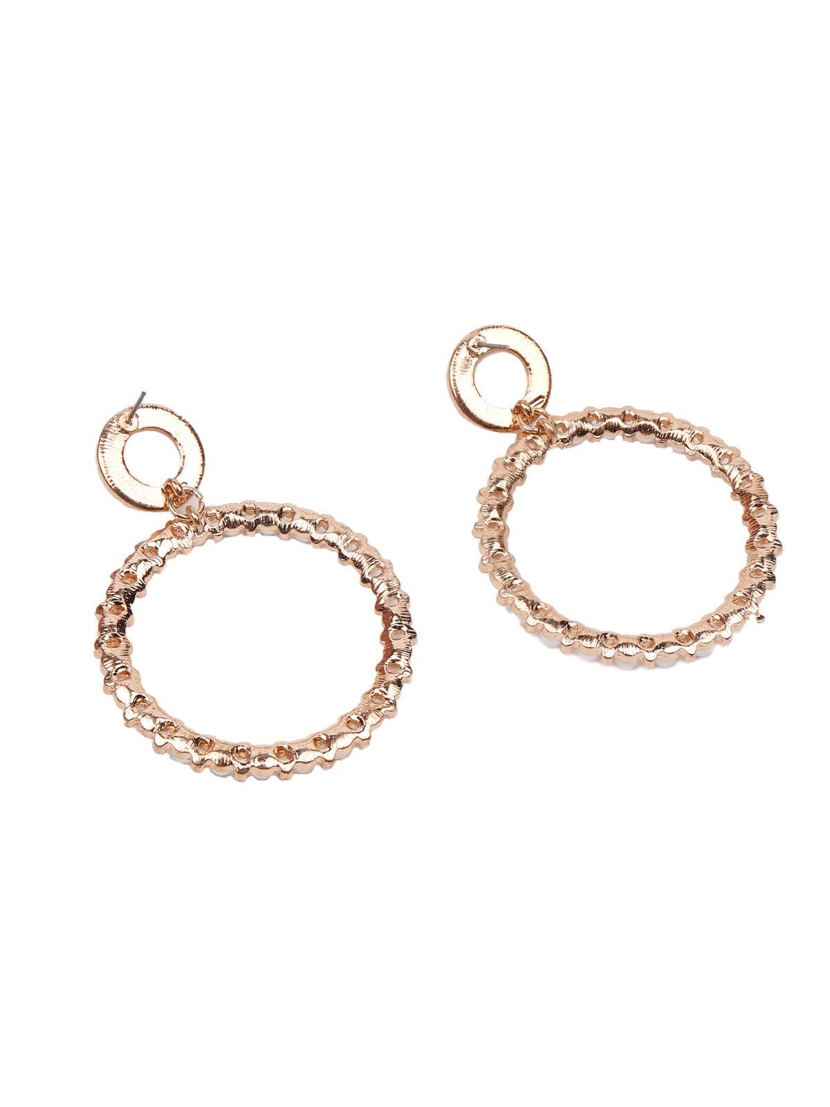 Women's Rounded Hoop Earrings Embellished With Artificial Pearls - Odette