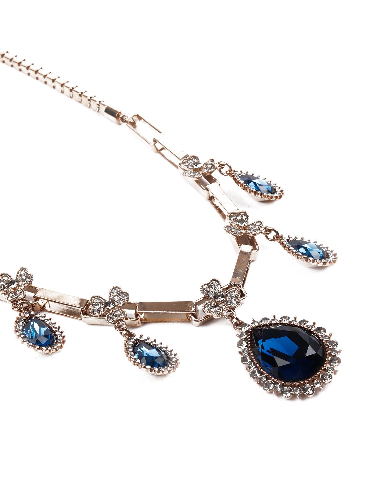 Women's Royal Sapphire And Gold Choker Neckpiece - Odette