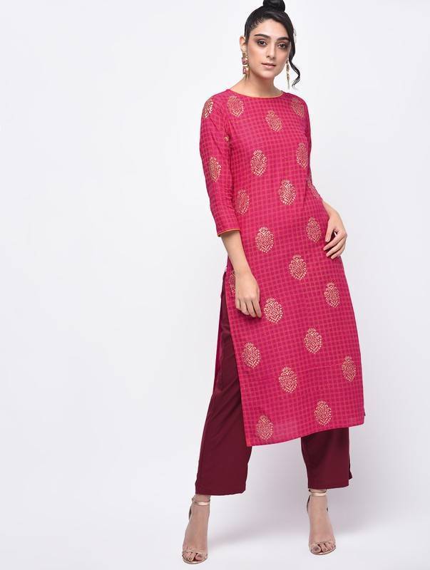 Women's Block Printed Straight Kurta